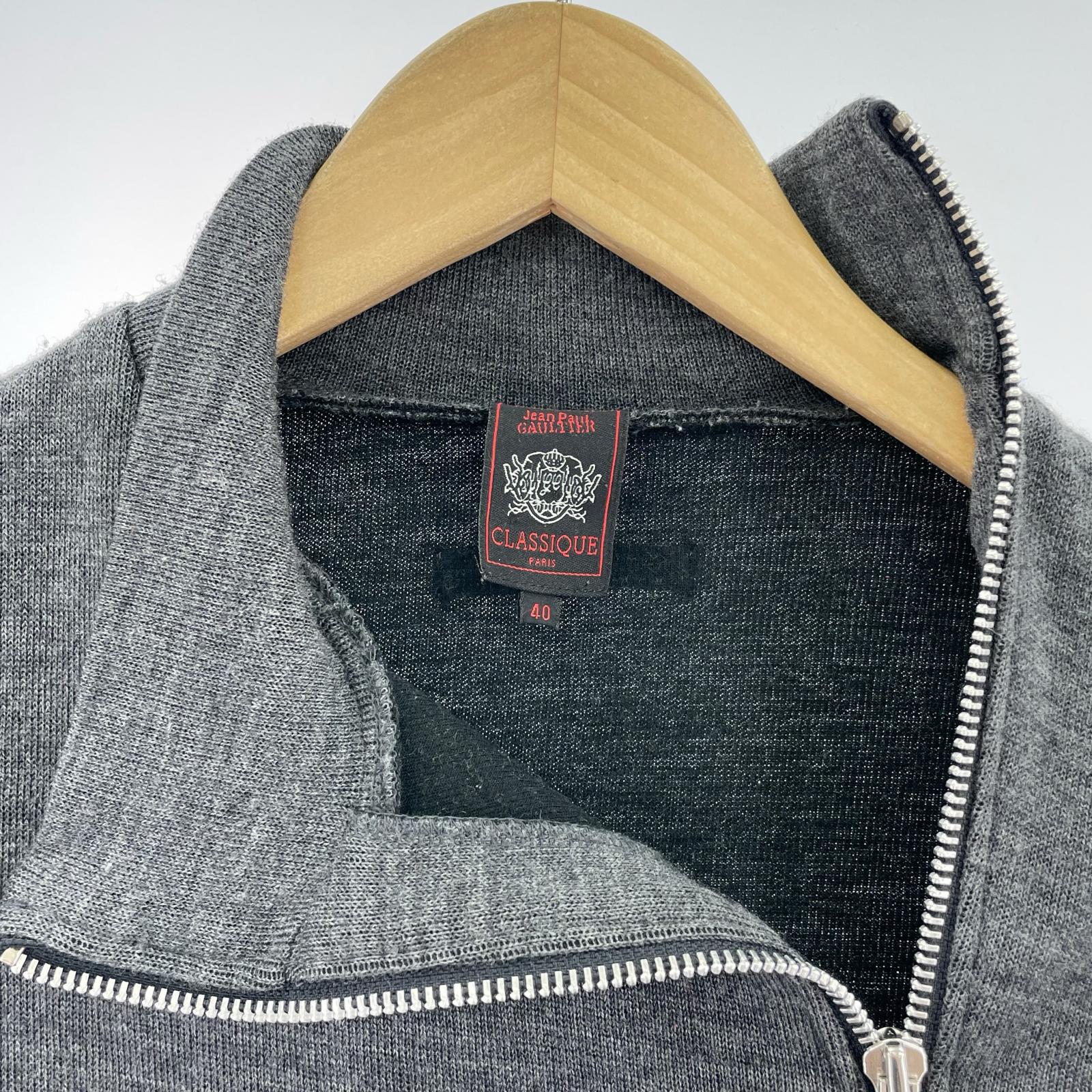 ニット 90s ジップニットカットソー グレー (40) 40 グレー