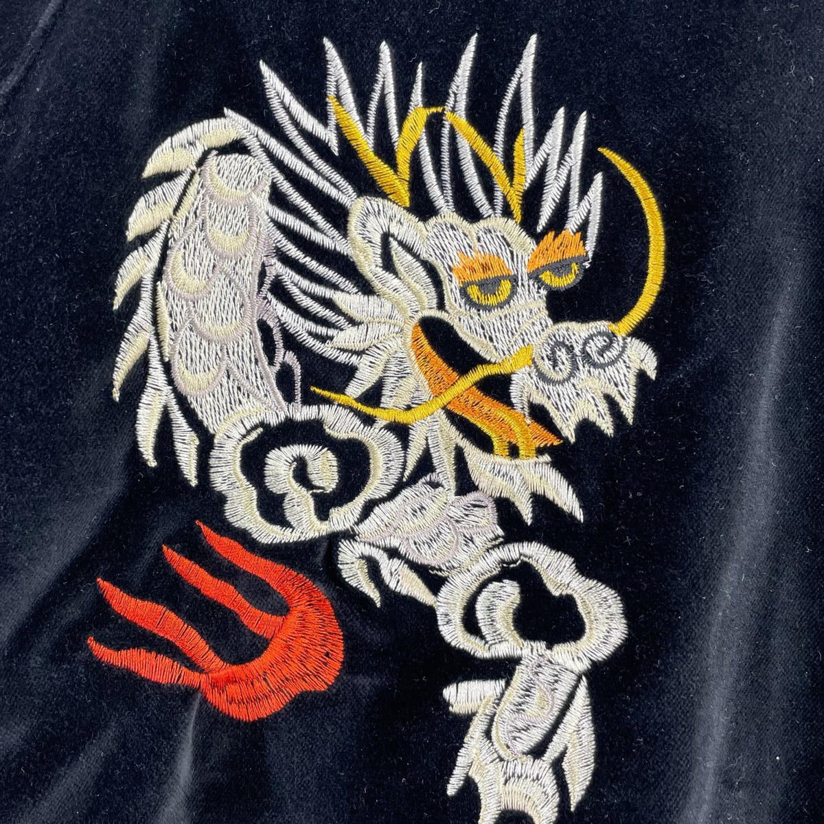 ジャケット 朧 OBORO 別珍 スカジャン 龍刺繍 黒 XXL ブラック