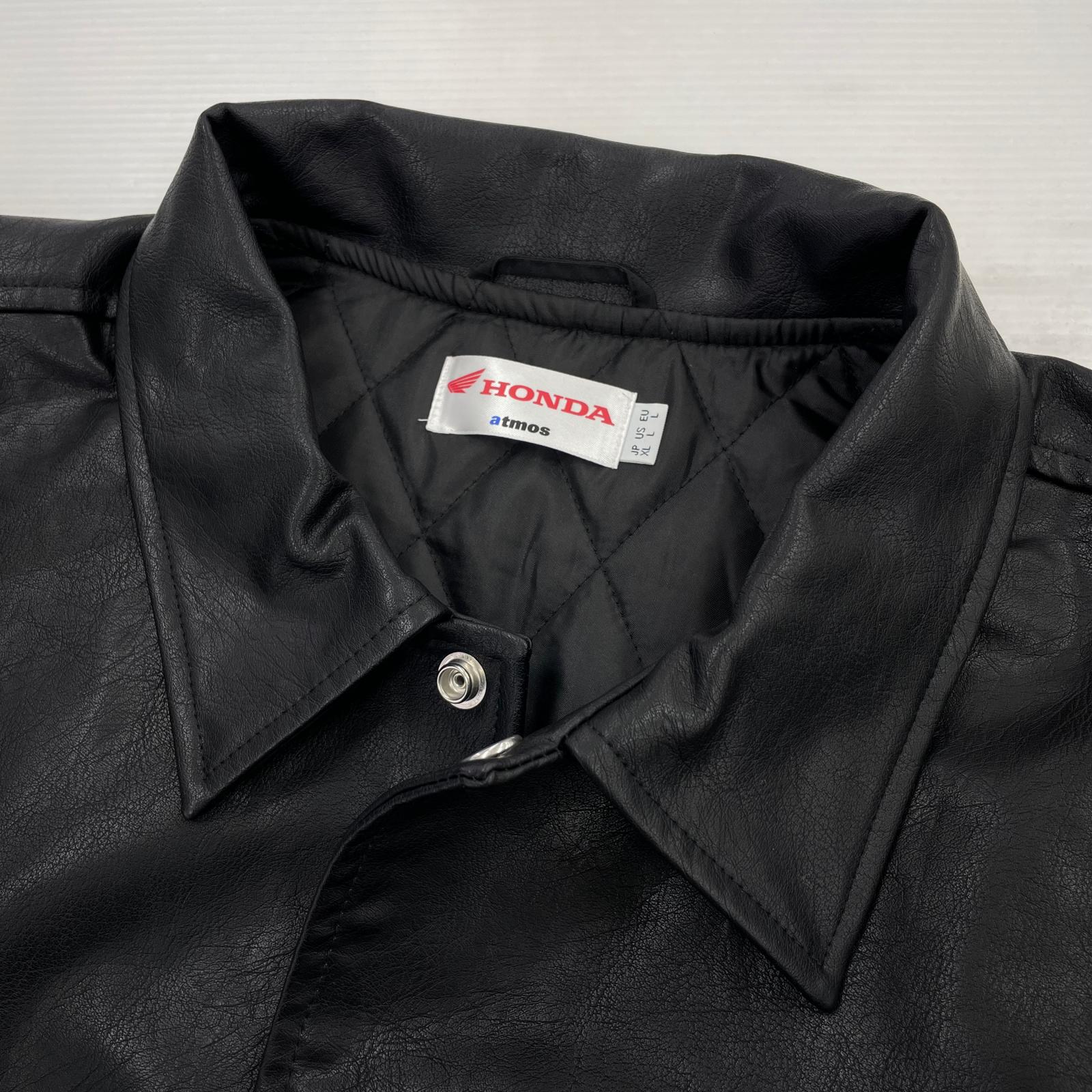 ジャケット atmos HONDA Synthesis Leather Jacket ブラック