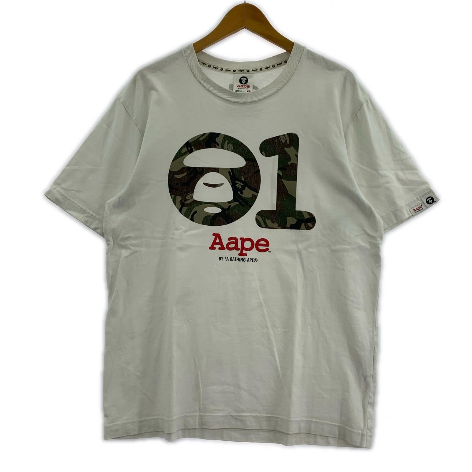 半袖Tシャツ カモロゴプリント 白 (L) L ホワイト