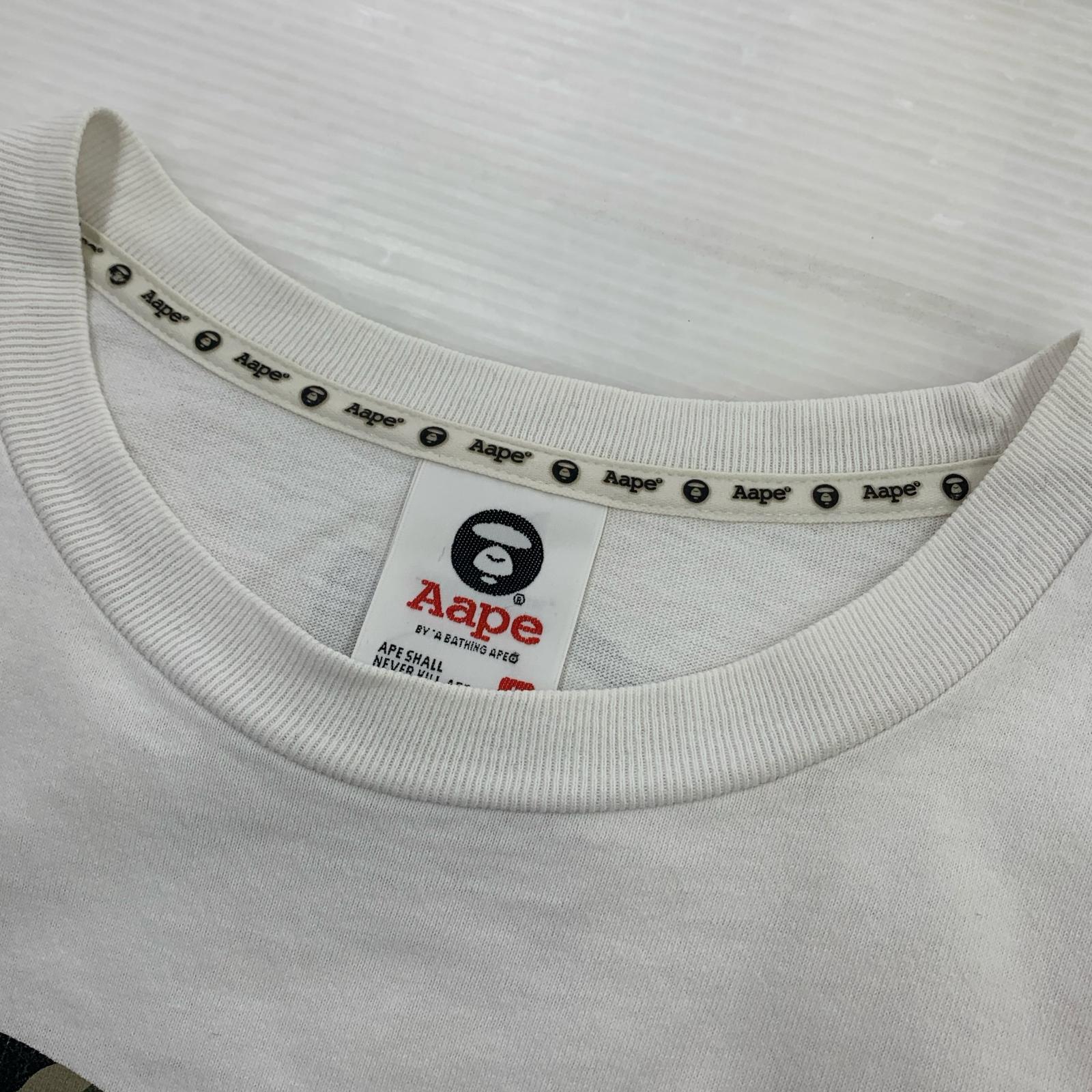 半袖Tシャツ カモロゴプリント 白 (L) L ホワイト