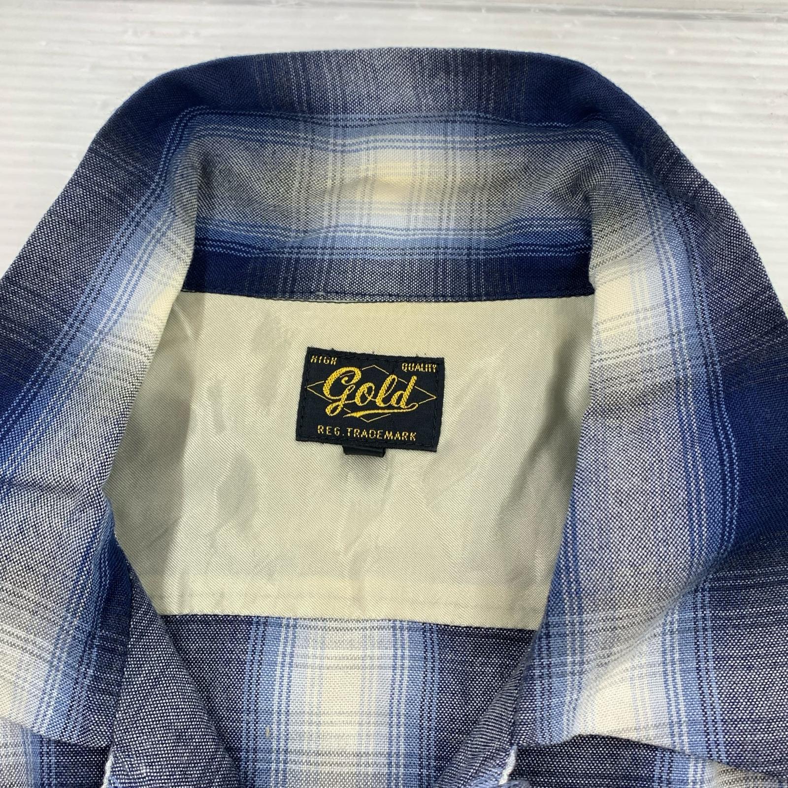 長袖シャツ gold オンブレシャツ S ブルー