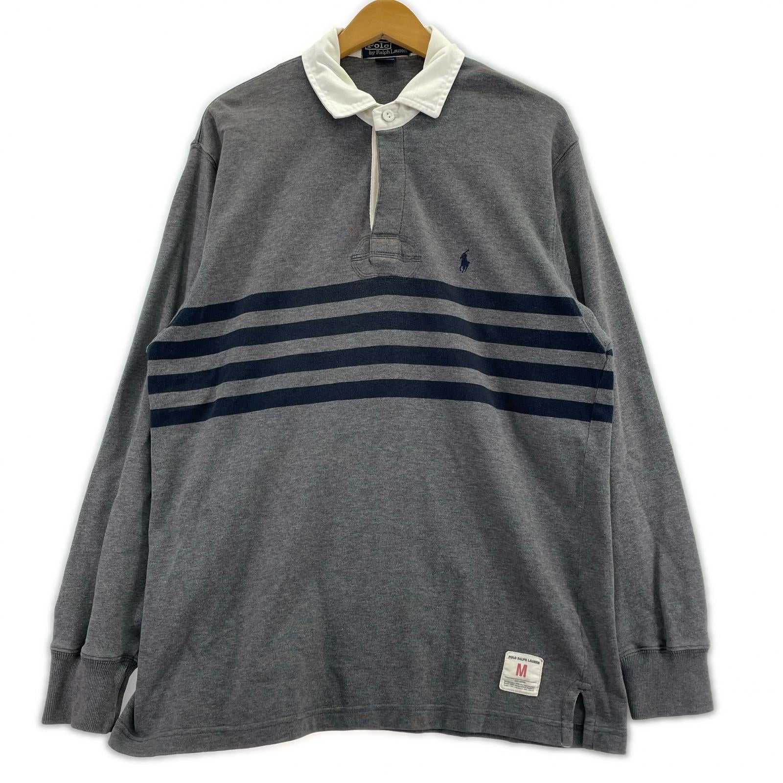 長袖Tシャツ グレー ボーダー(M) M グレー