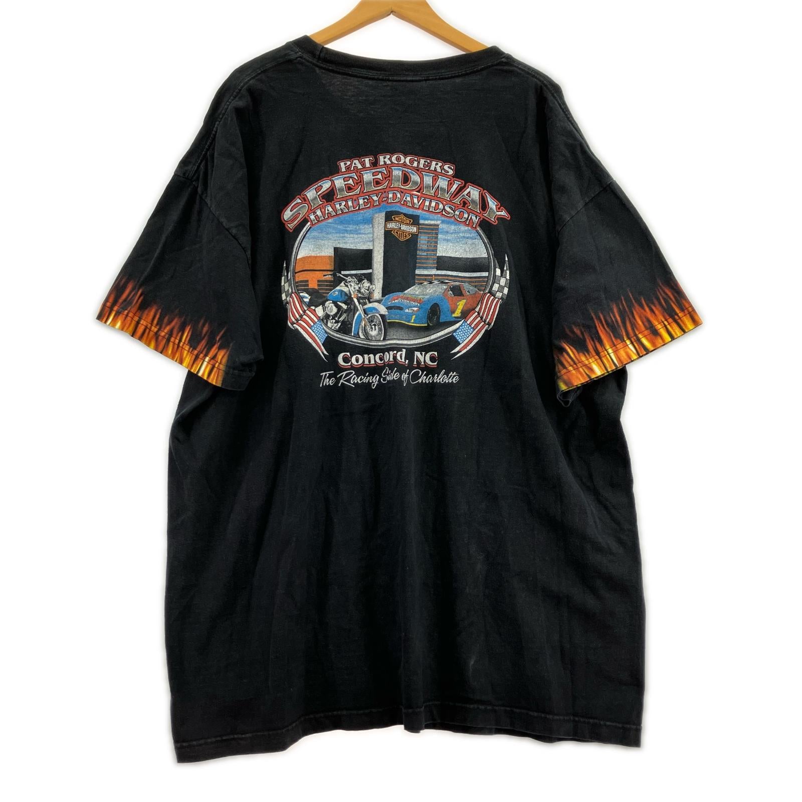 半袖Tシャツ ファイヤーパターン 黒 (3XL) ブラック