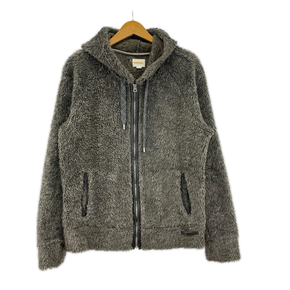 パーカー 00s 金タグ ボアジップパーカー M GRY M ブラウン