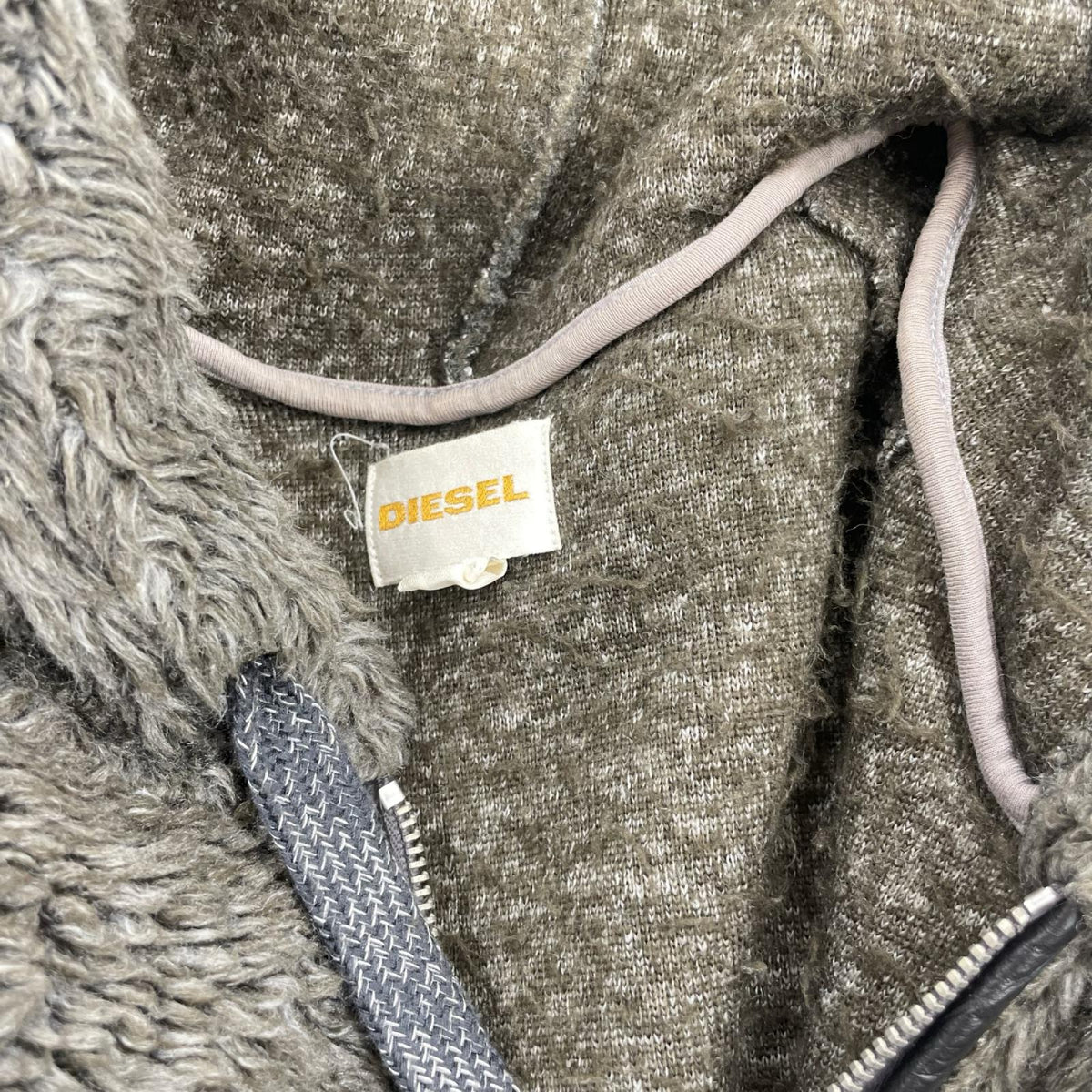 パーカー 00s 金タグ ボアジップパーカー M GRY M ブラウン