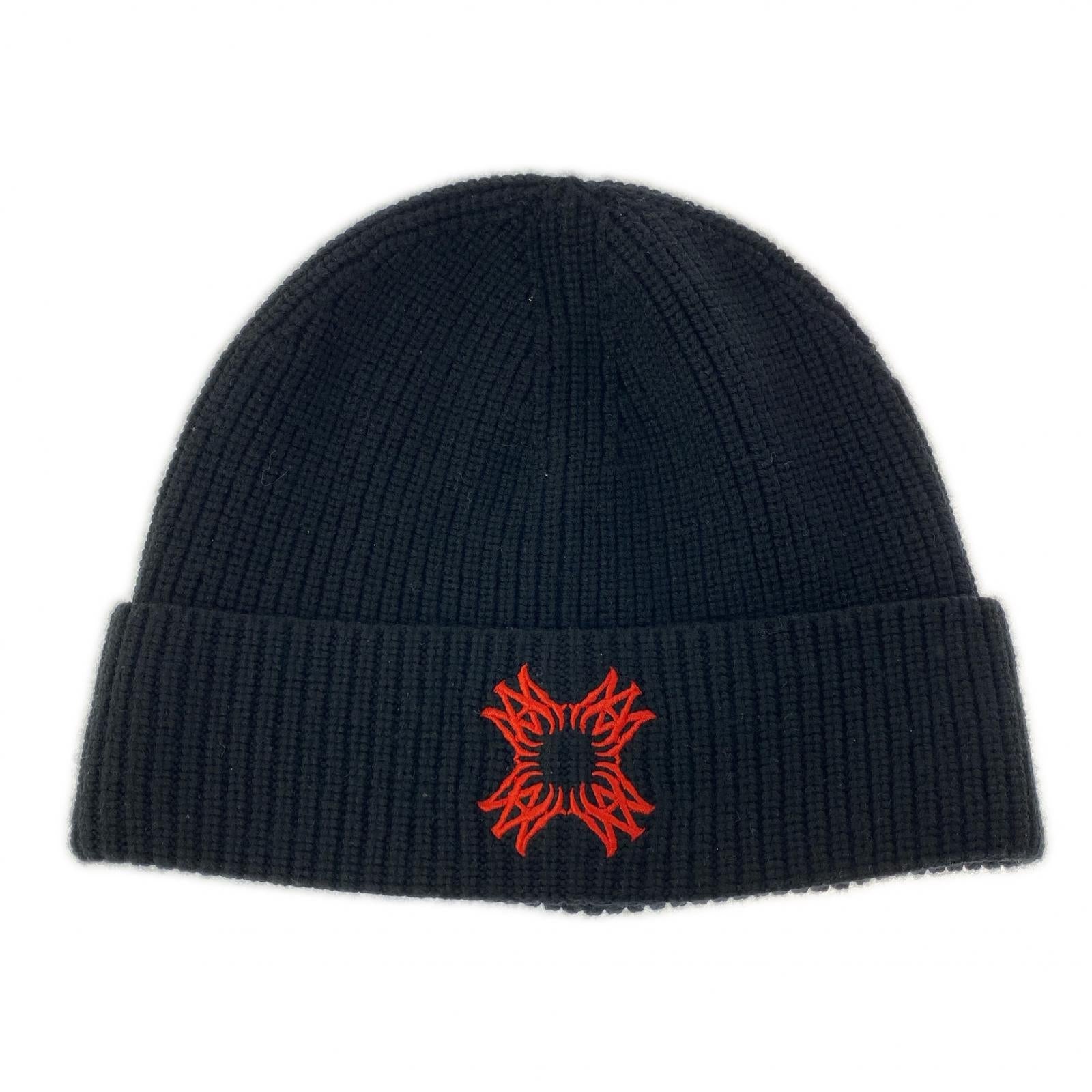 ニットキャップ MA QUAD BEANIE フロント刺繍ニットキャップ ブラック