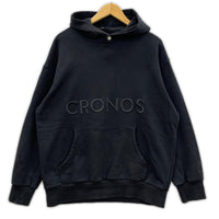パーカー CRONOS ロゴ刺繍パーカー S ブラック ブラック