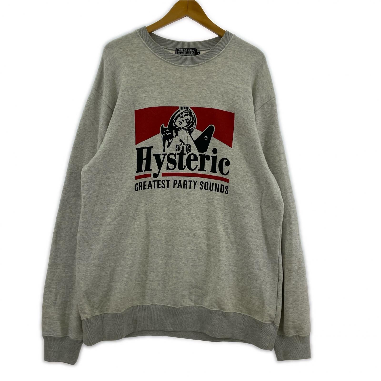 スウェット HYSTERIC GLAMOUR GREATEST PARTY SOUNDS L ライトグレー L