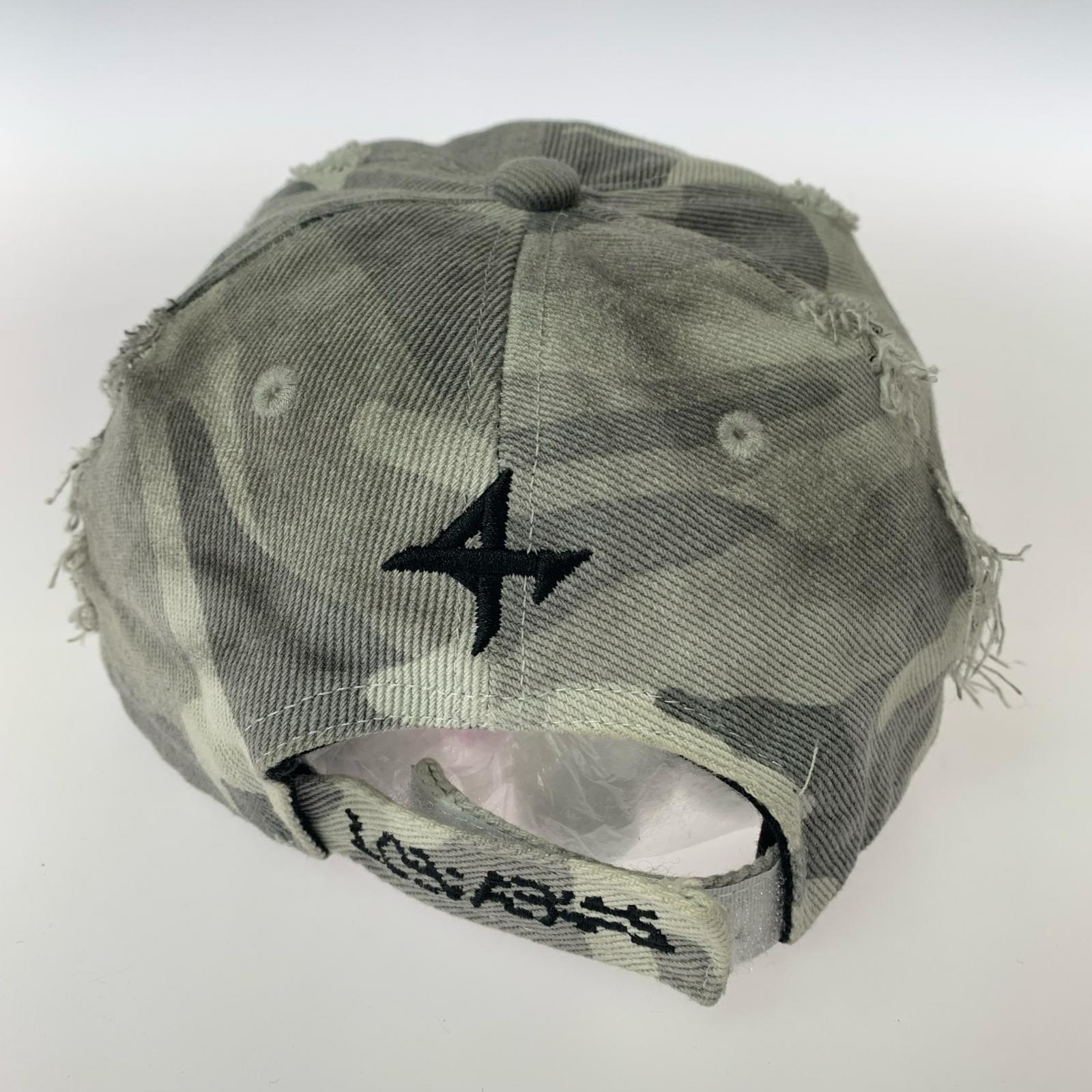キャップ LOIN ARMIS After the war cap ダメージ加工 カモフラ グレー