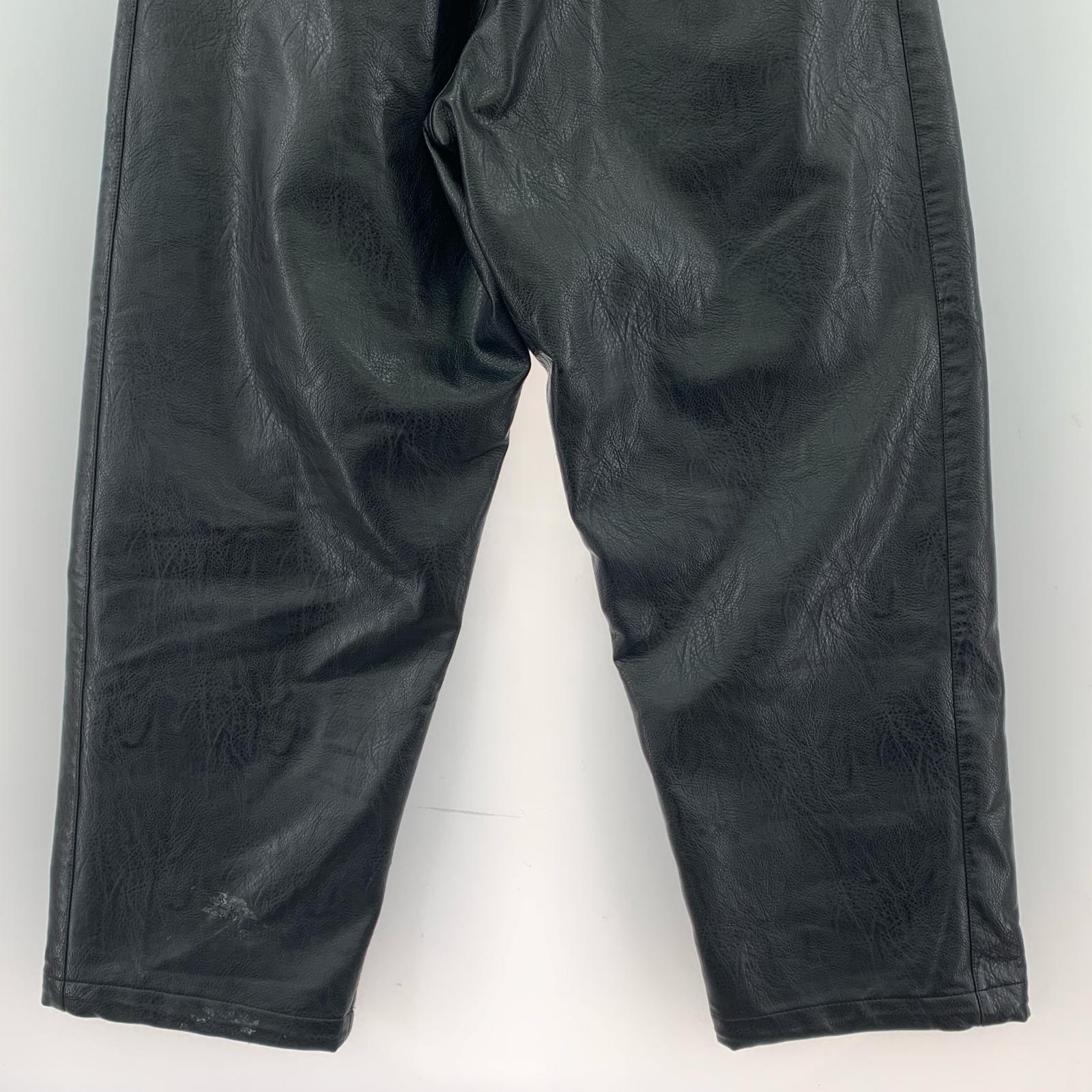 パンツ FUBU FAUX LEATHER TRACK PANTS L ブラック