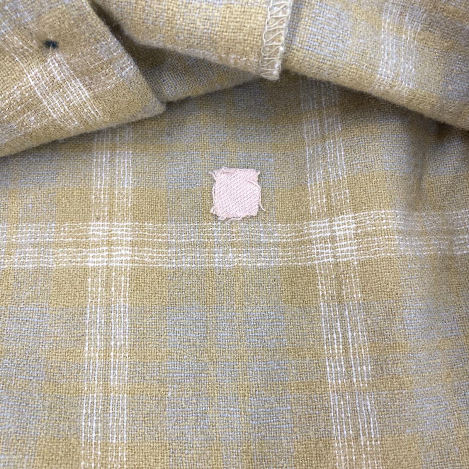 長袖シャツ 60s オープンカラー チェック 黄 (M) M イエロー