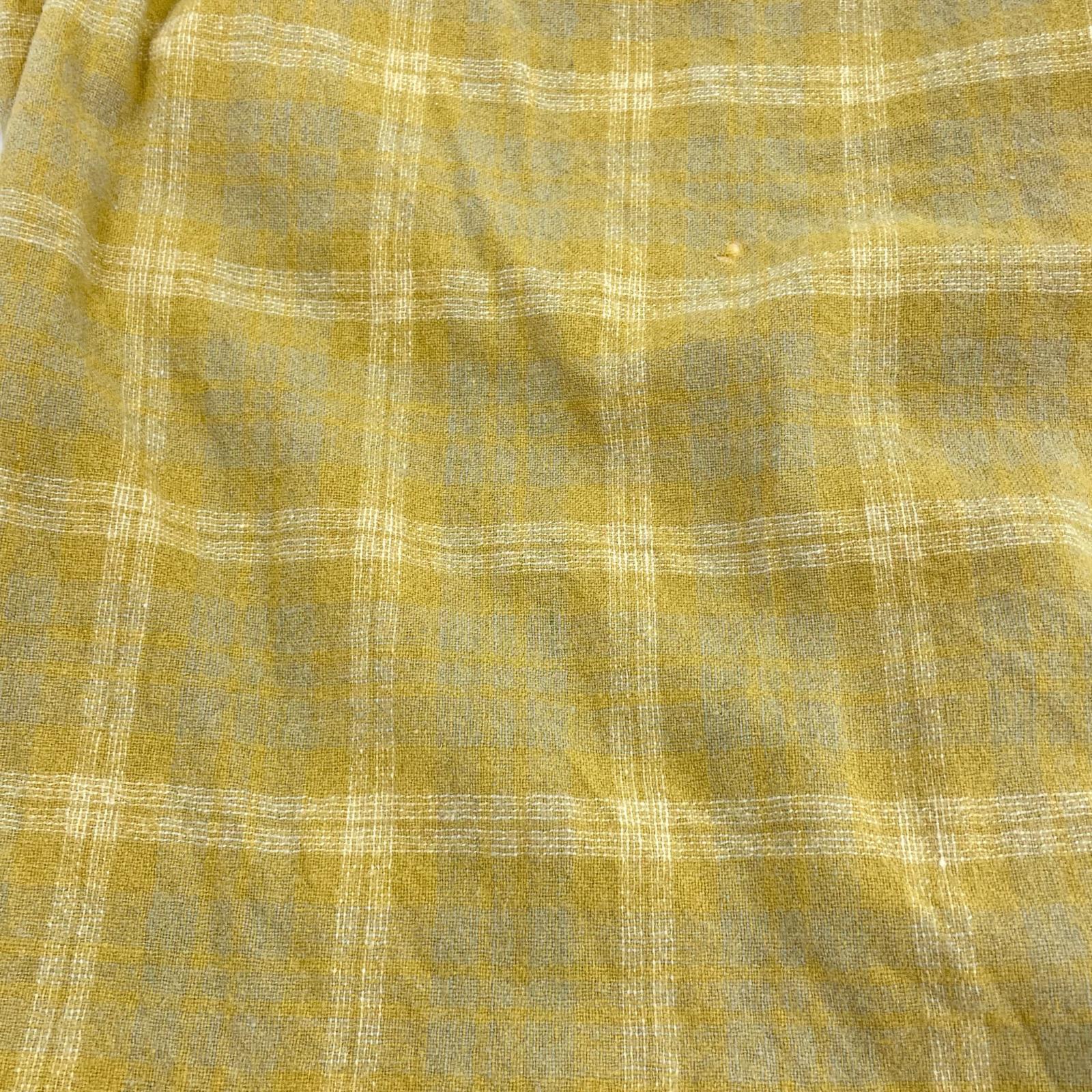 長袖シャツ 60s オープンカラー チェック 黄 (M) M イエロー