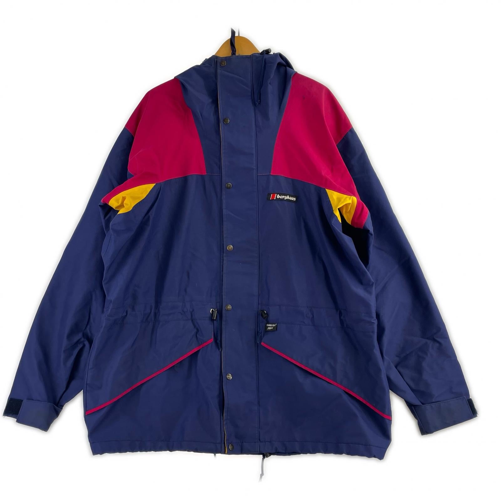 ジャケット 90s イギリス製 GORE-TEX マウンテンパーカー(XL) 劣化部分あり ネイビー