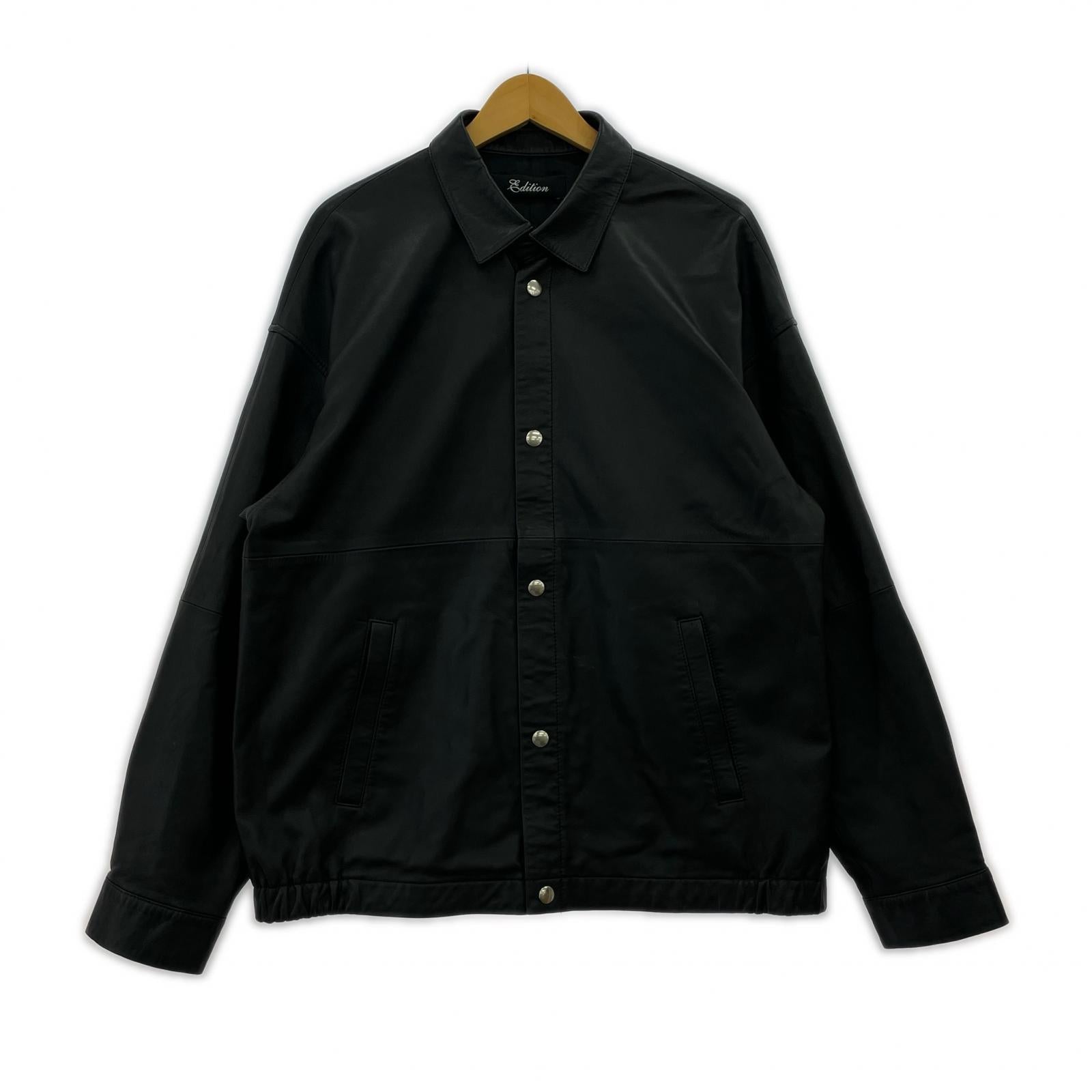 長袖シャツ EURO GOAT LEATHER SHIRT JACKET M ブラック