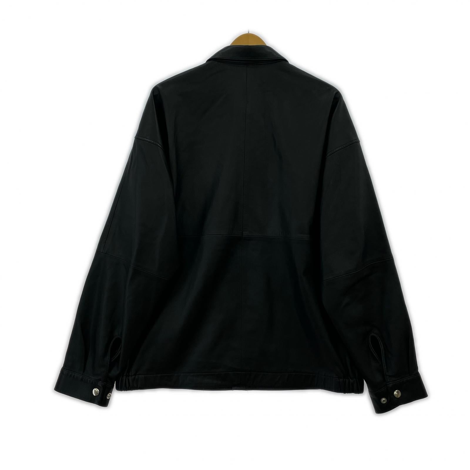 長袖シャツ EURO GOAT LEATHER SHIRT JACKET M ブラック