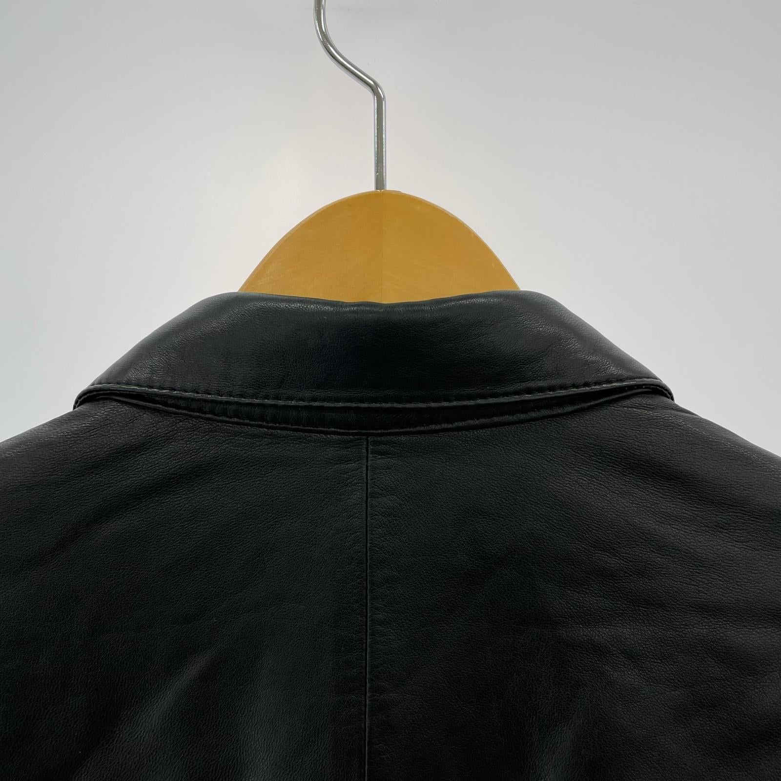 長袖シャツ EURO GOAT LEATHER SHIRT JACKET M ブラック