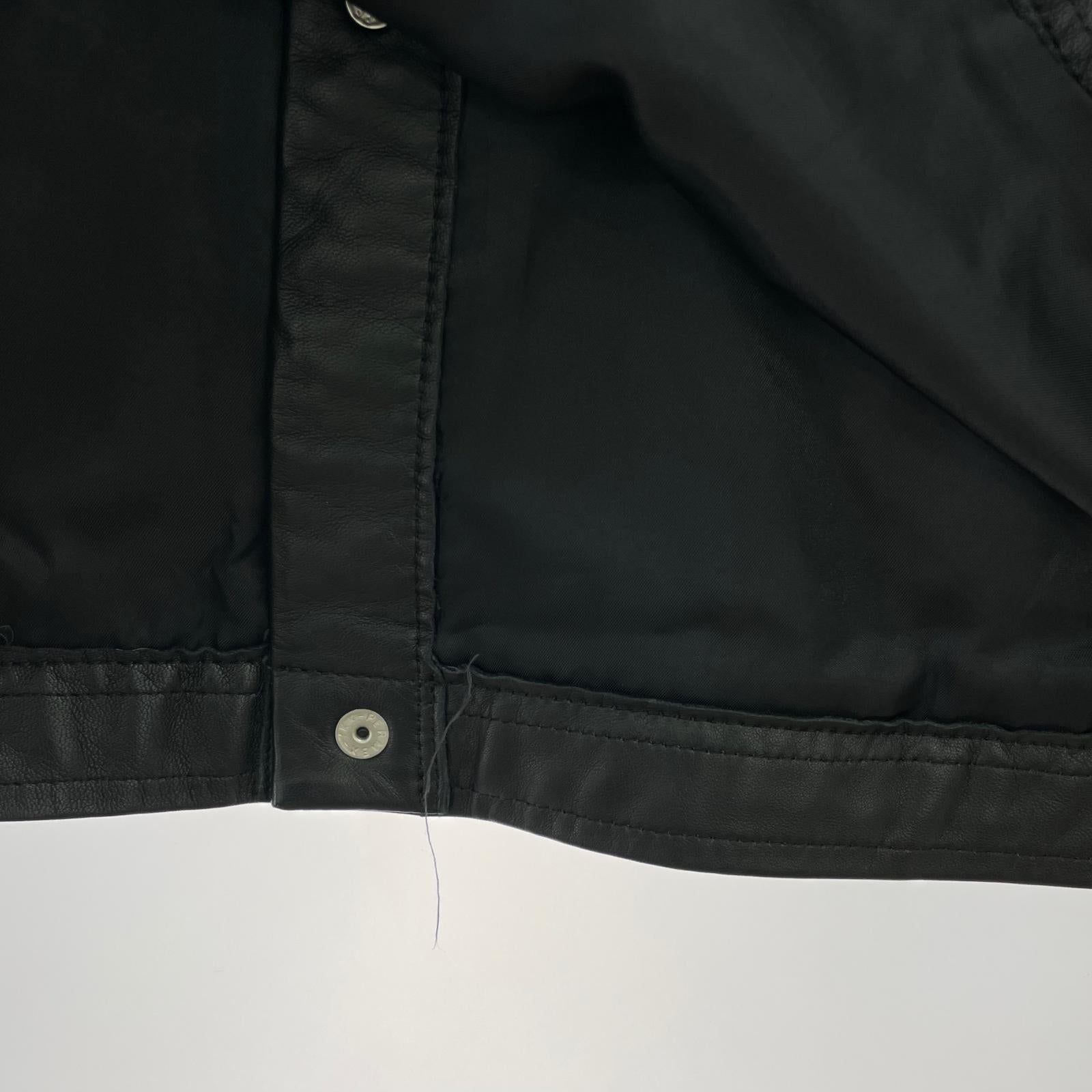 長袖シャツ EURO GOAT LEATHER SHIRT JACKET M ブラック