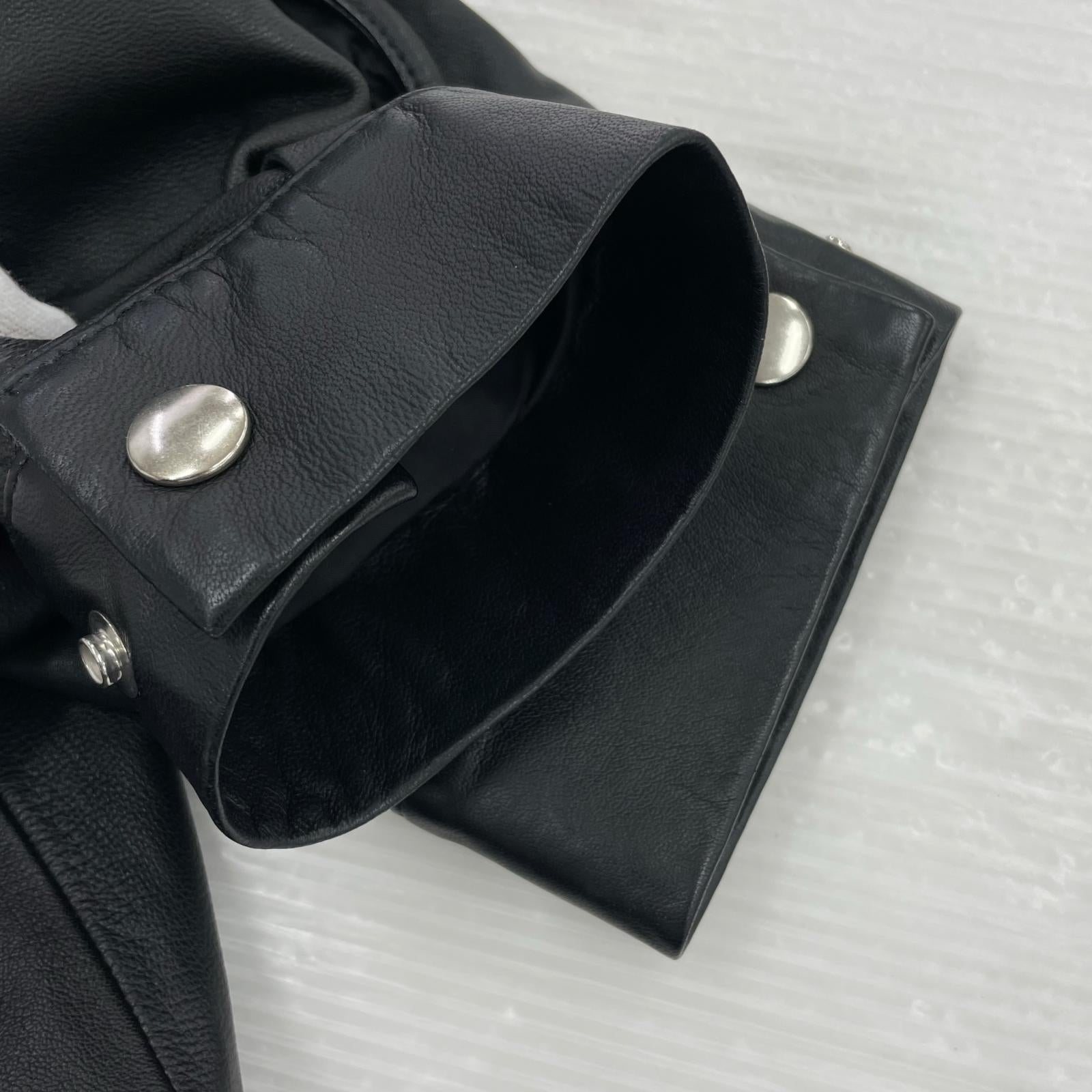 長袖シャツ EURO GOAT LEATHER SHIRT JACKET M ブラック