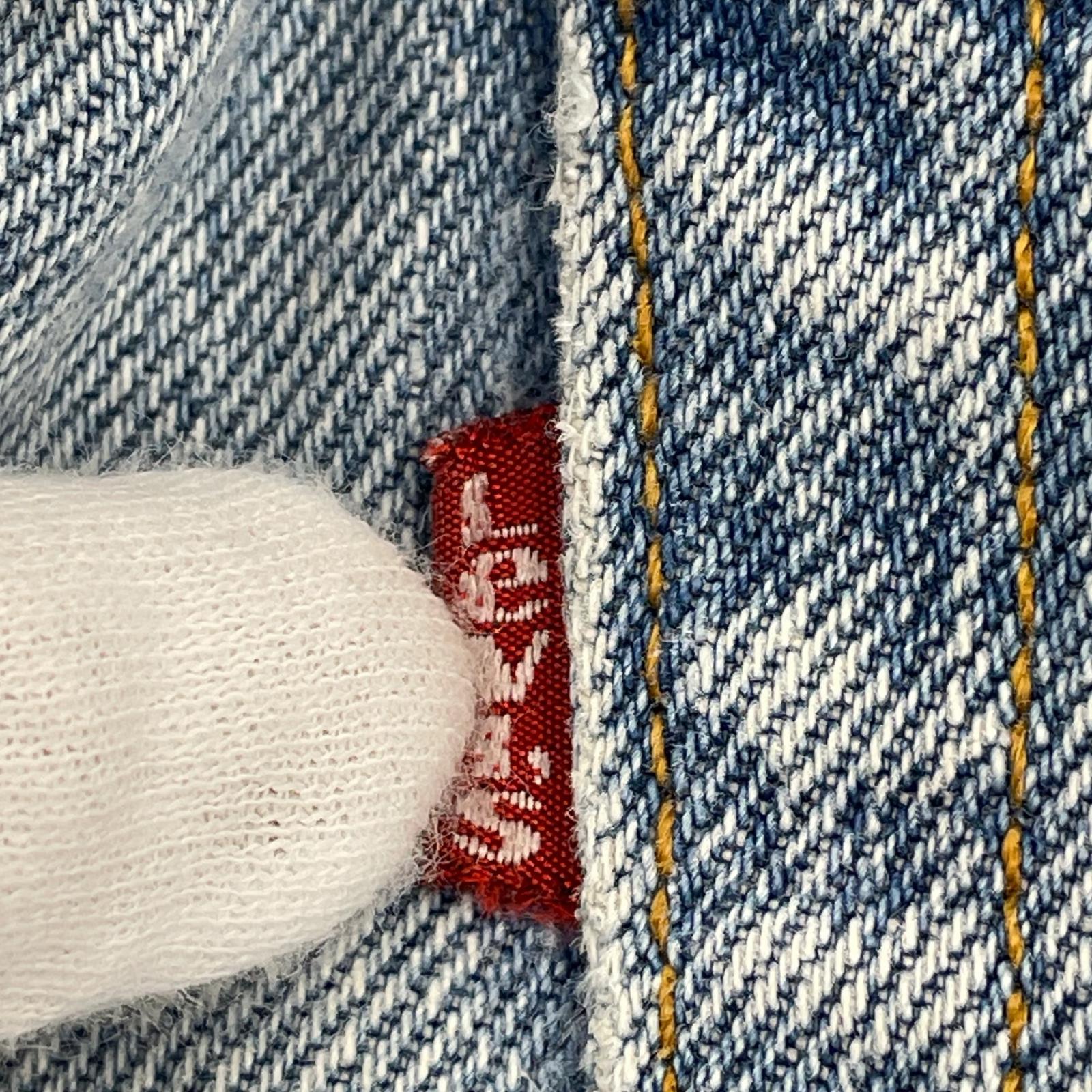 デニムパンツ Levi's リメイクサイドライン デニムパンツ 青 ブルー