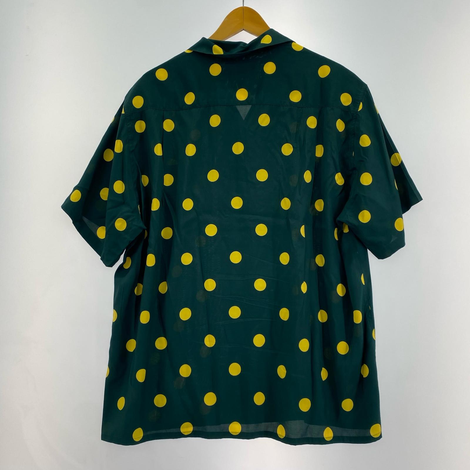半袖シャツ HAWAIIAN SHIRT ドット M グリーン
