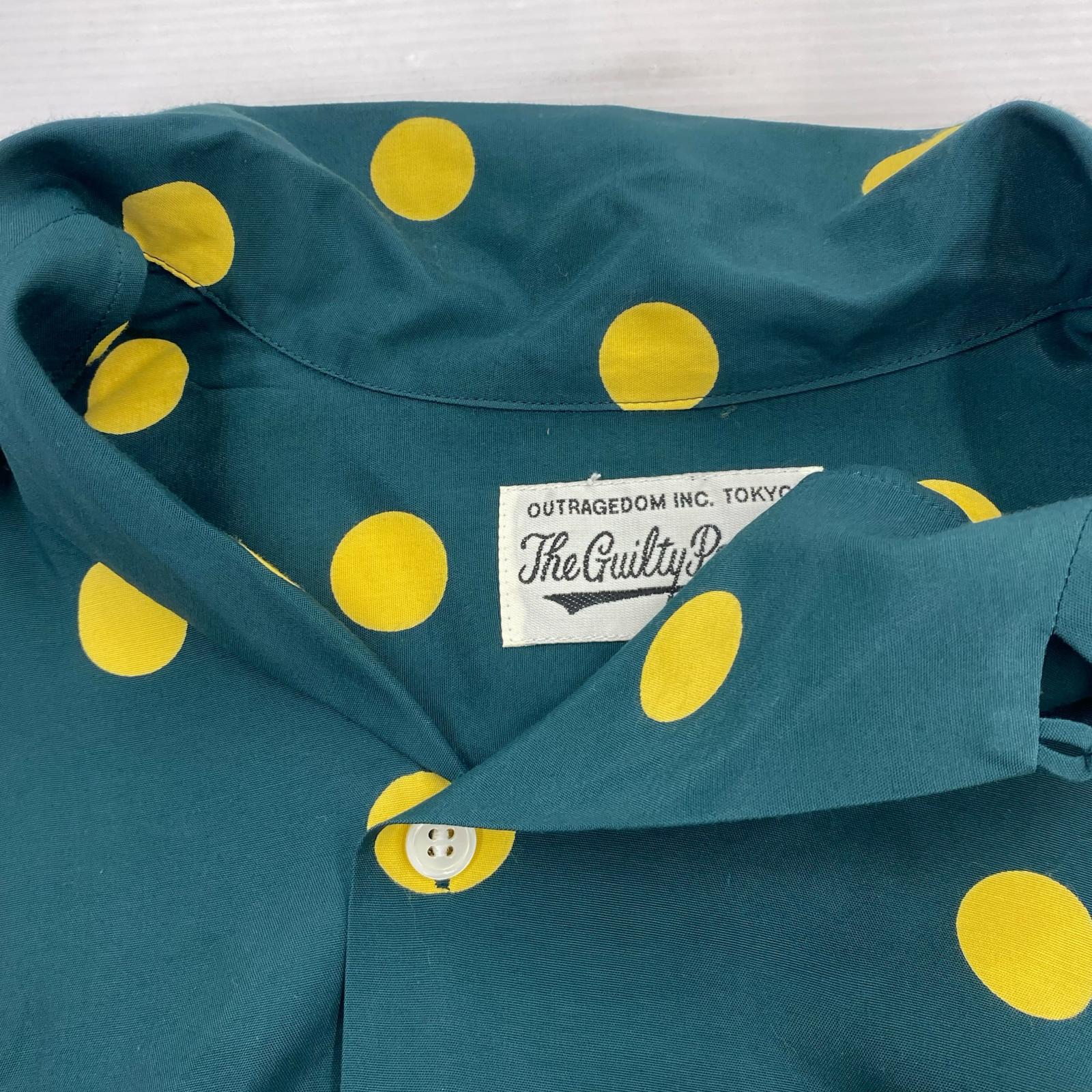 半袖シャツ HAWAIIAN SHIRT ドット M グリーン