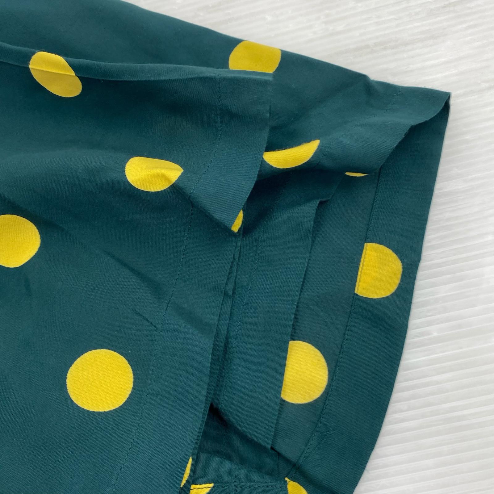 半袖シャツ HAWAIIAN SHIRT ドット M グリーン