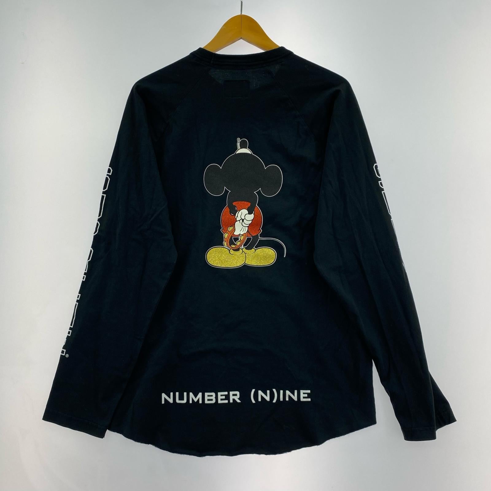 長袖Tシャツ Number(N)ine×Mickey Mouse Raglan L/S Top M ブラック