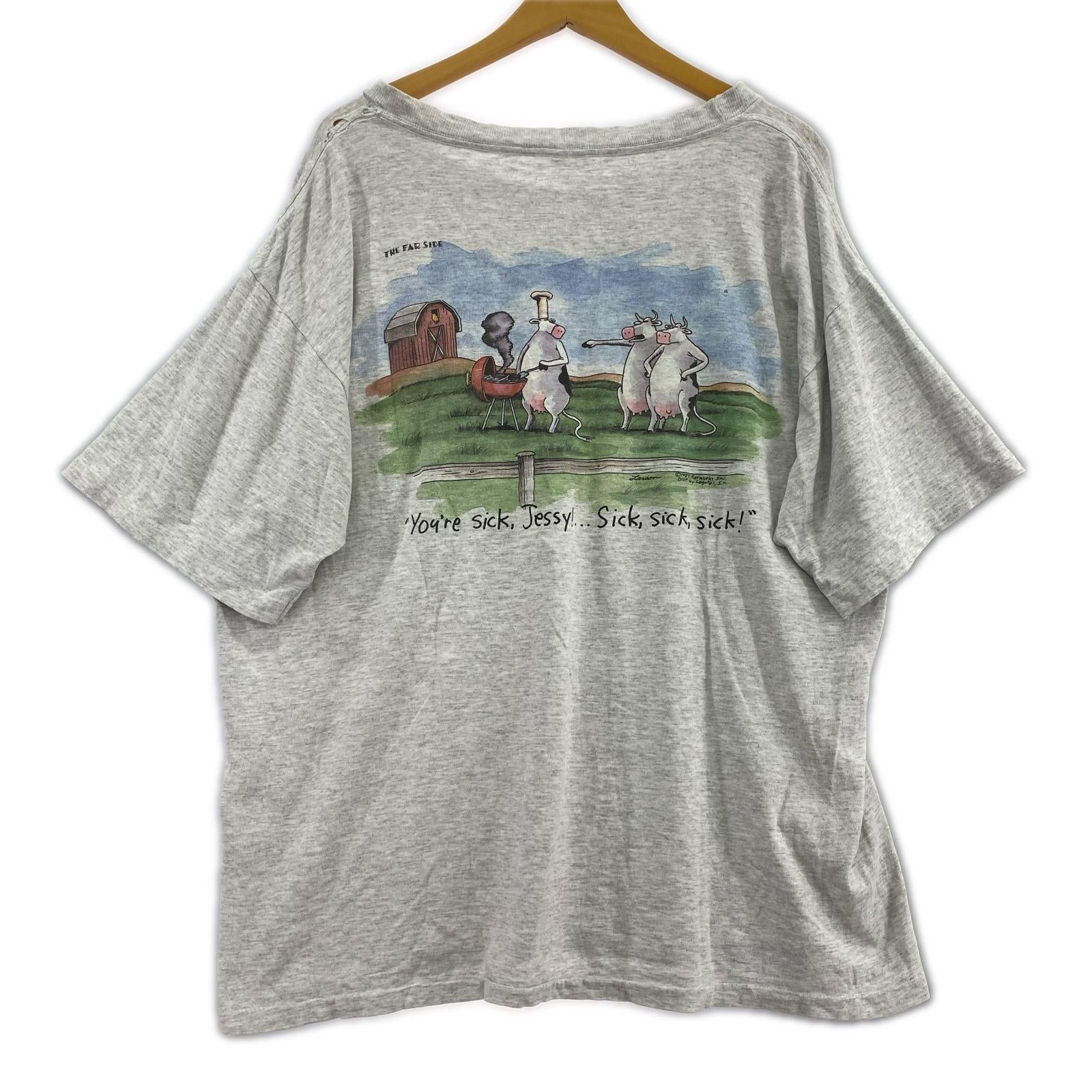 半袖Tシャツ 90s THE FAR SIDE Tシャツ グレー