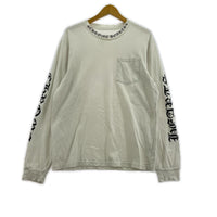 長袖Tシャツ CHROME HEARTS ネックアームプリント L/SポケットTee M 白 M ホワイト