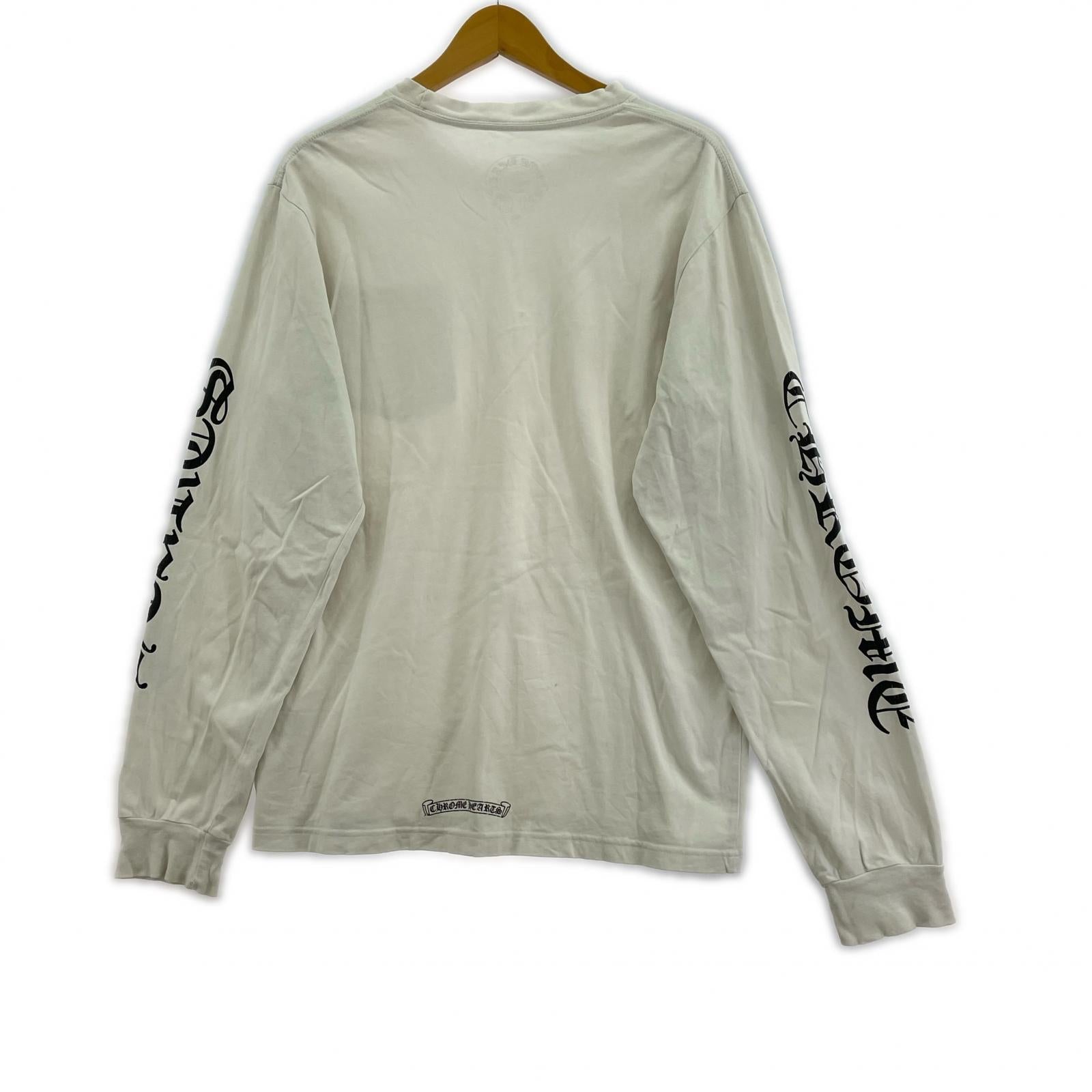 長袖Tシャツ CHROME HEARTS ネックアームプリント L/SポケットTee M 白 M ホワイト
