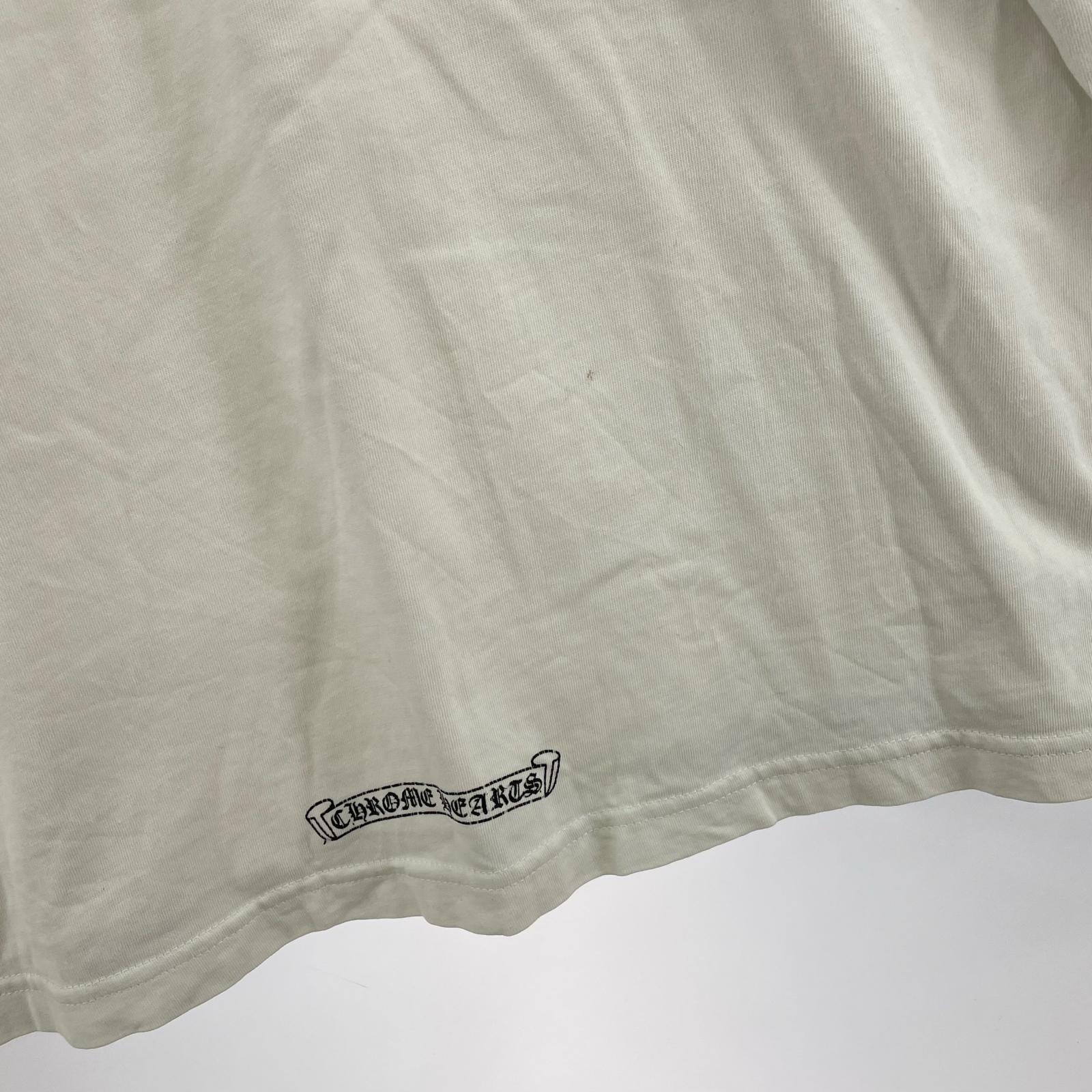 長袖Tシャツ CHROME HEARTS ネックアームプリント L/SポケットTee M 白 M ホワイト