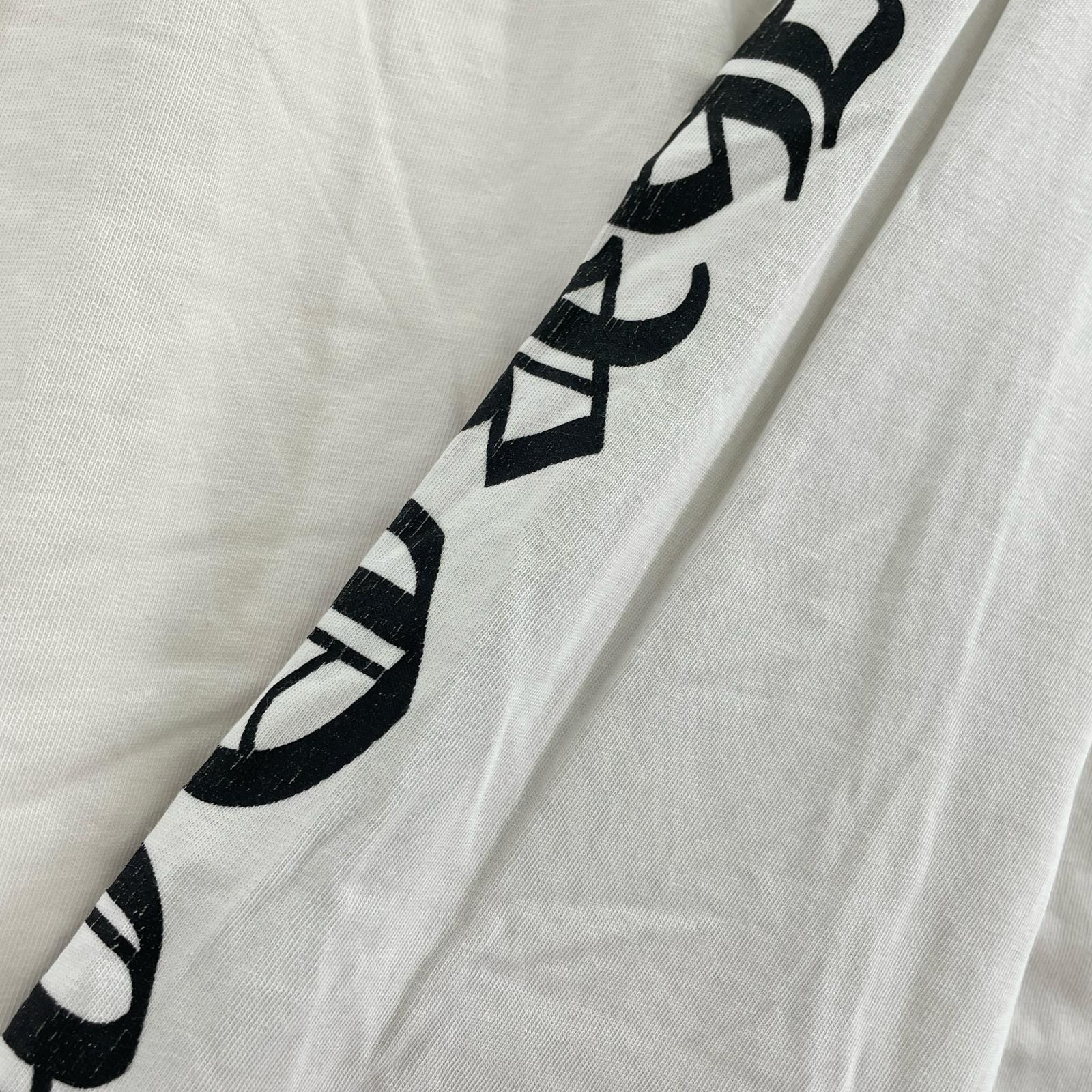 長袖Tシャツ CHROME HEARTS ネックアームプリント L/SポケットTee M 白 M ホワイト
