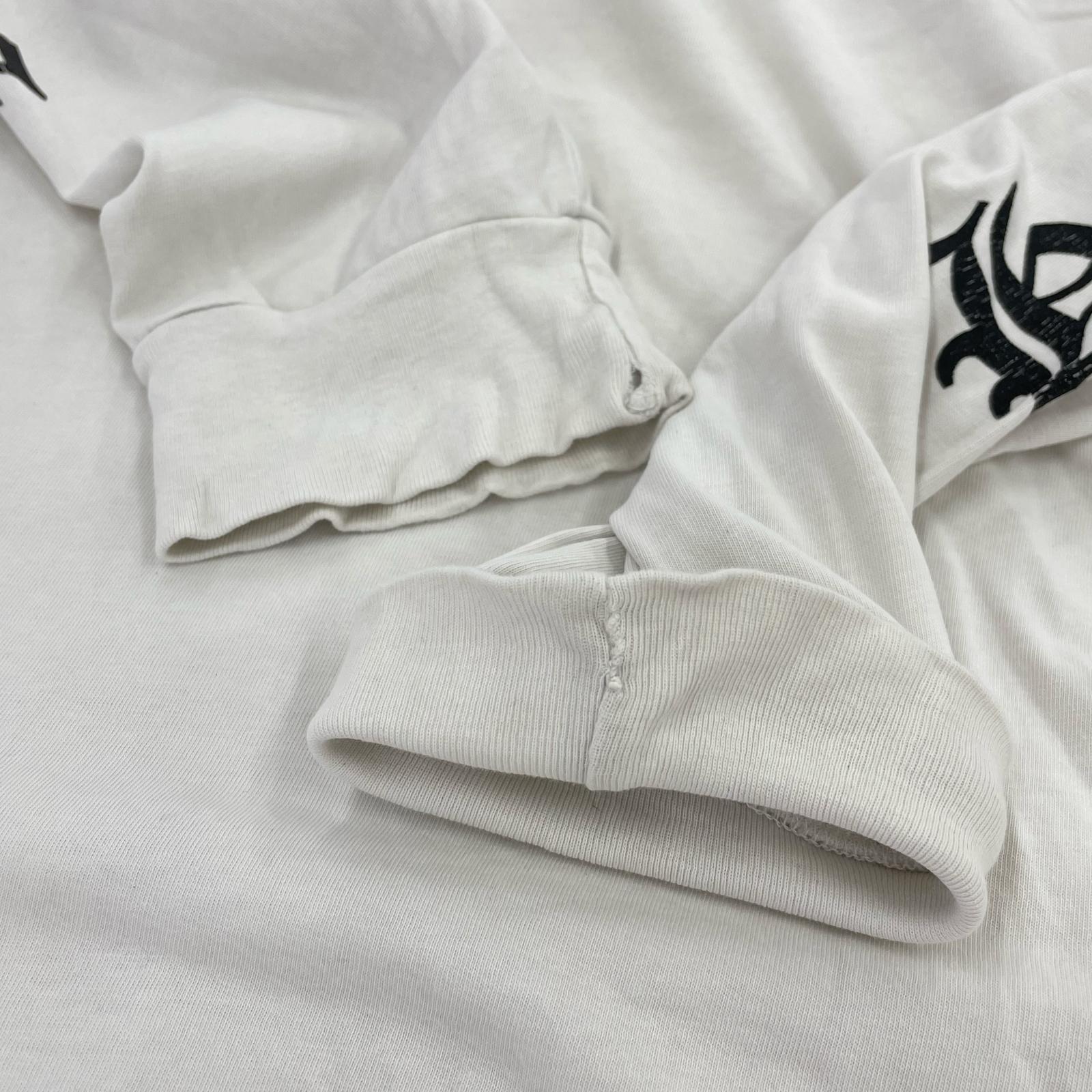 長袖Tシャツ CHROME HEARTS ネックアームプリント L/SポケットTee M 白 M ホワイト