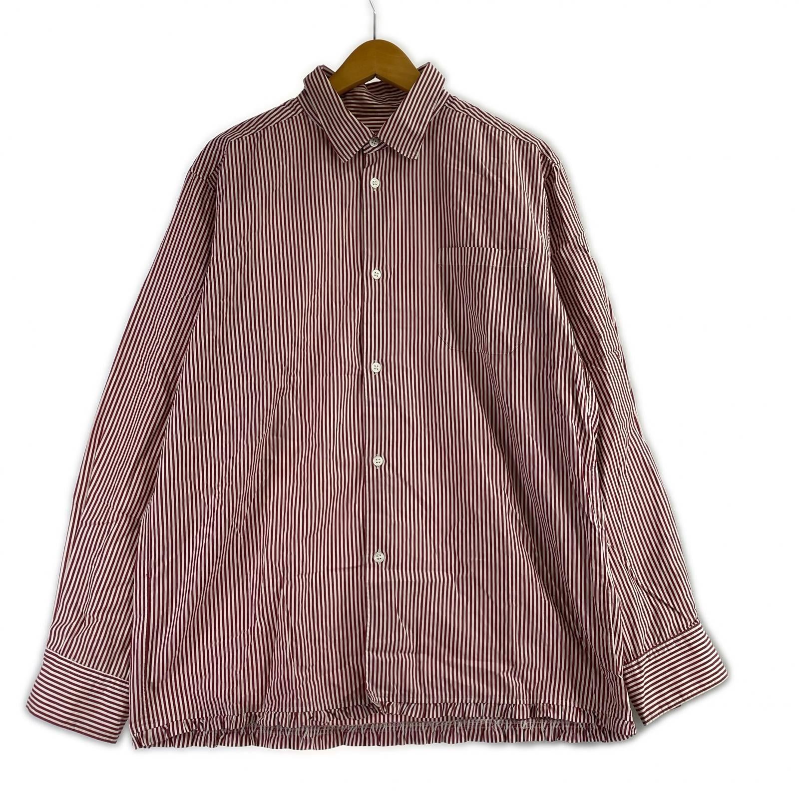 長袖シャツ 初期 ストライプシャツ RED (L) L レッド