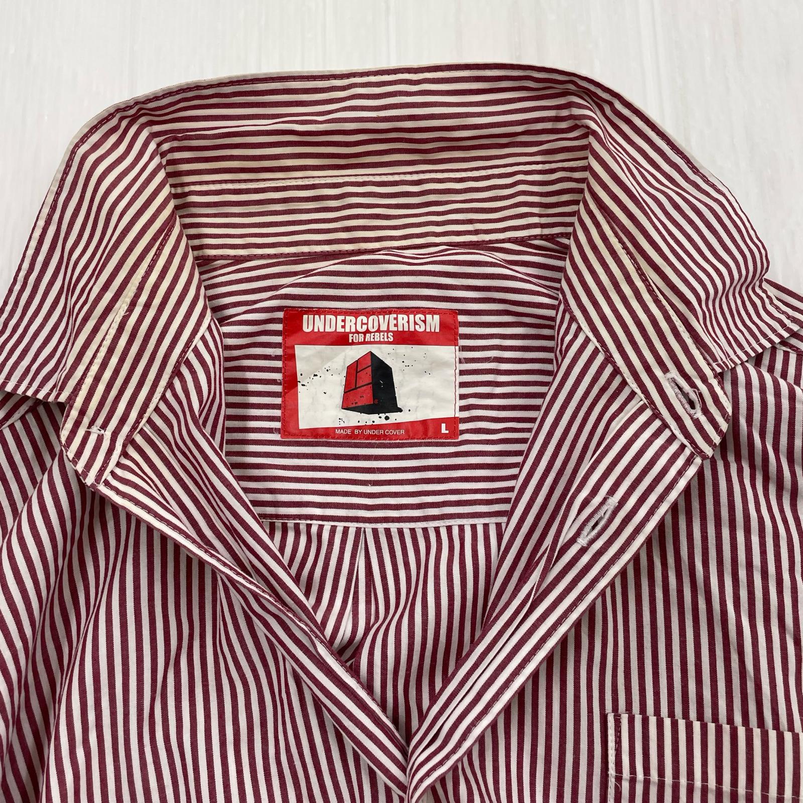 長袖シャツ 初期 ストライプシャツ RED (L) L レッド