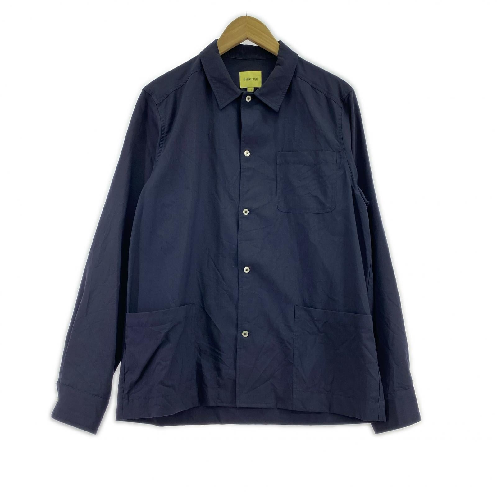 長袖シャツ de bonne facture シャツ ネイビー (46) 46 ネイビー