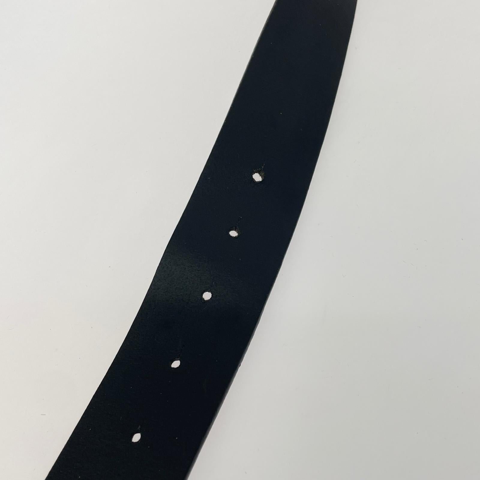 その他アクセサリー ロゴバックル レザーベルト 黒 ブラック