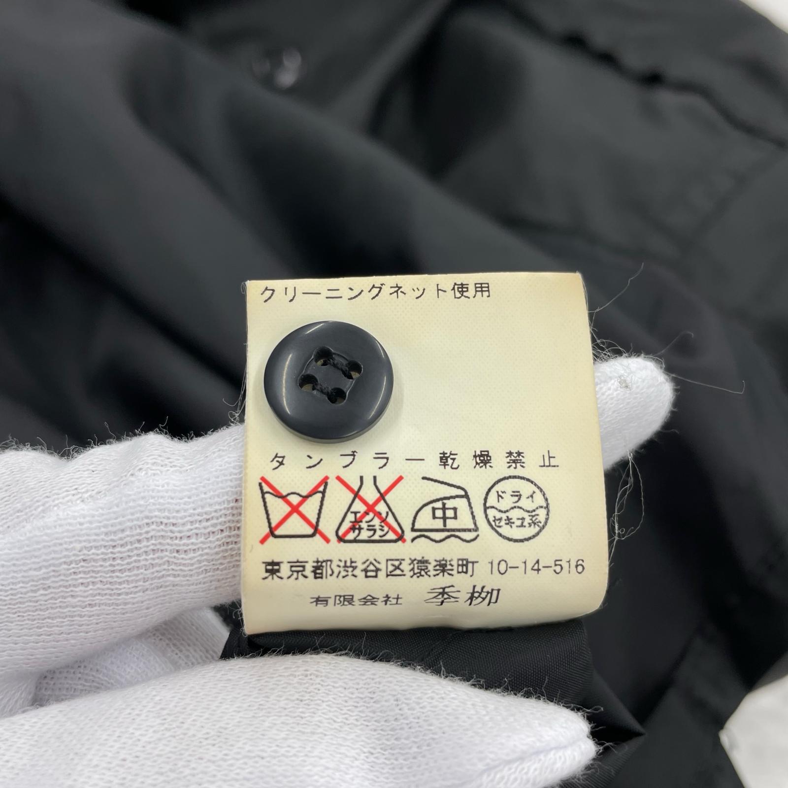 長袖シャツ kiryuyrik パピヨンボタン 比翼デザインナイロンシャツ S ブラック S ブラック