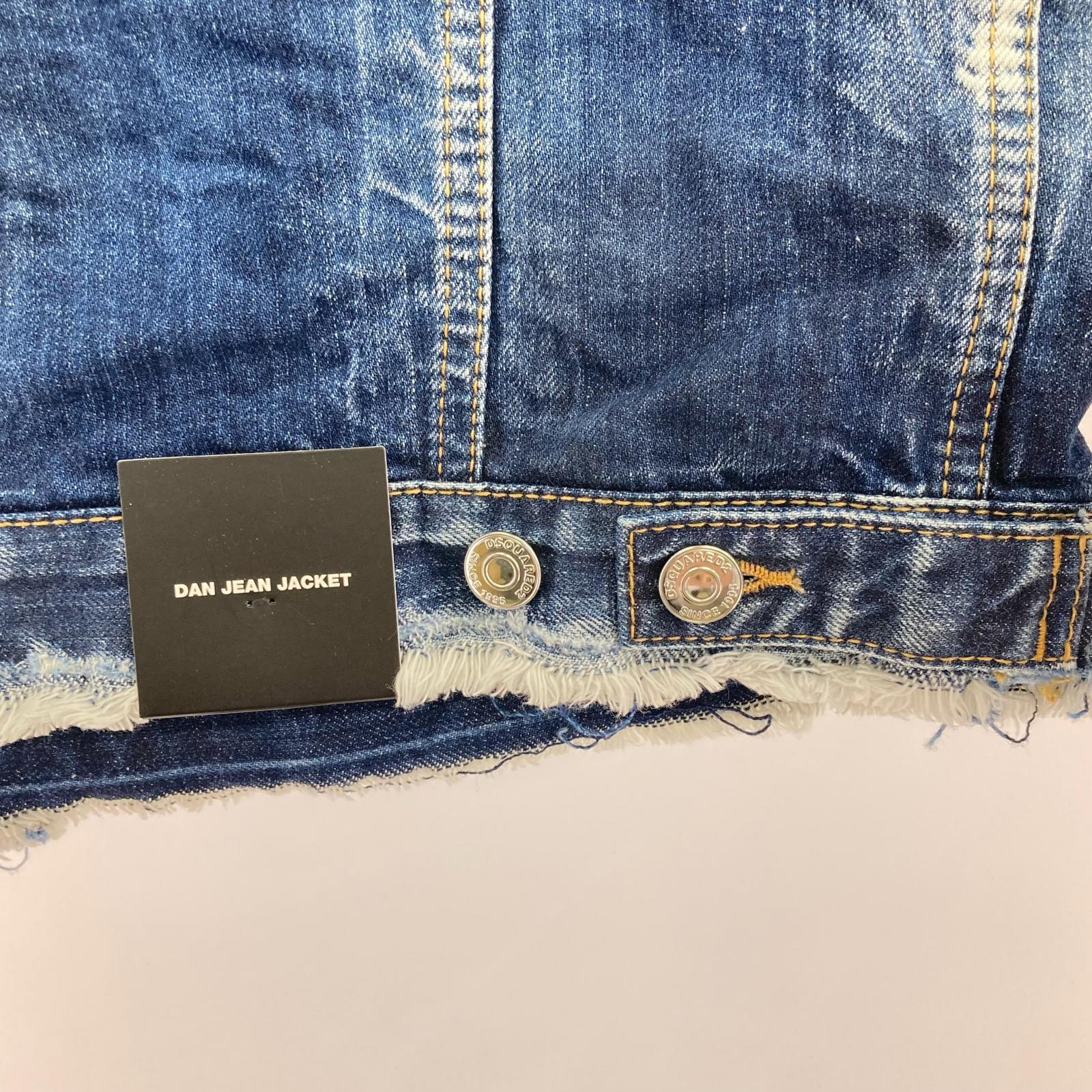 デニムジャケット ペイント ダメージジャケット 48 DAN JEAN JACKET 48 ネイビー