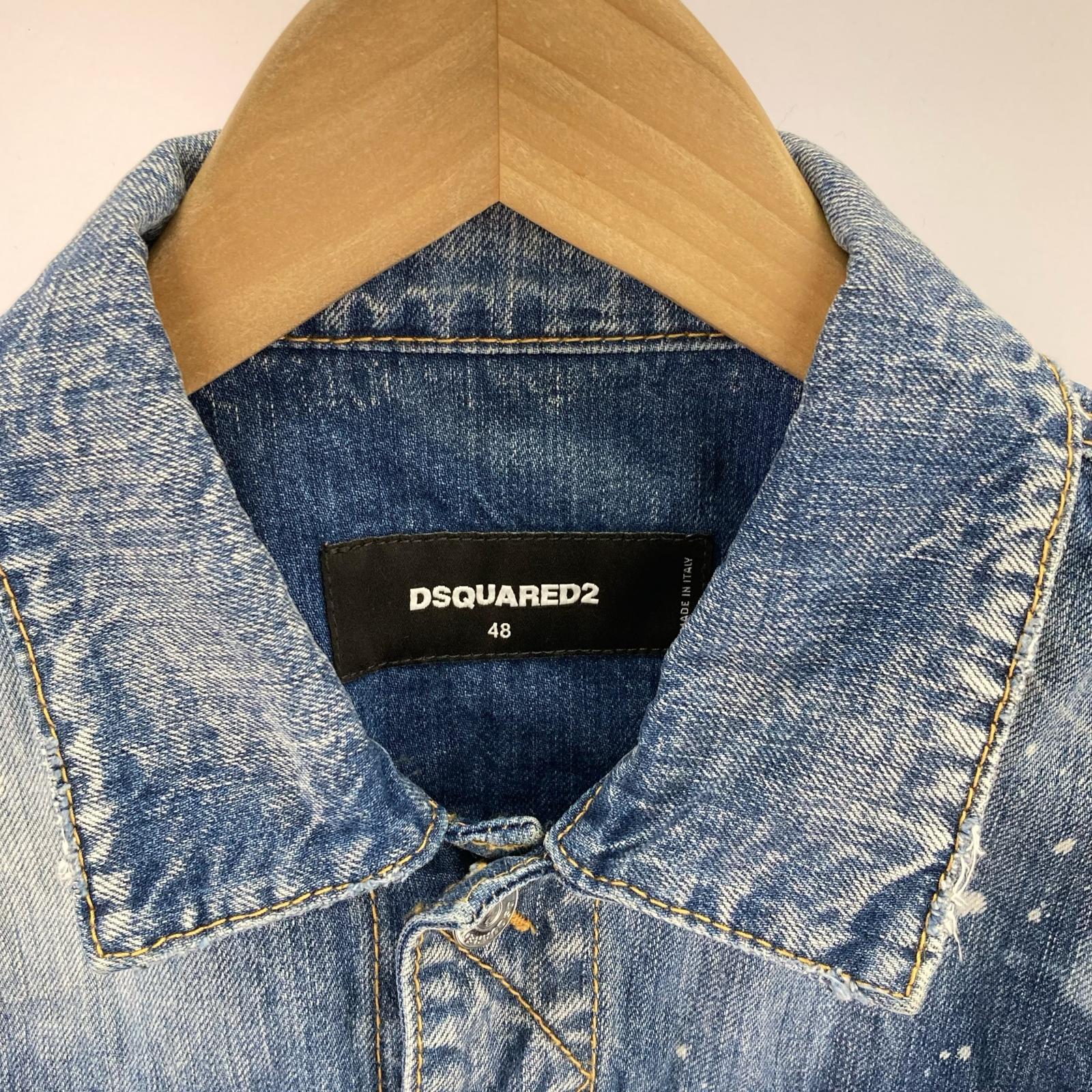 デニムジャケット ペイント ダメージジャケット 48 DAN JEAN JACKET 48 ネイビー