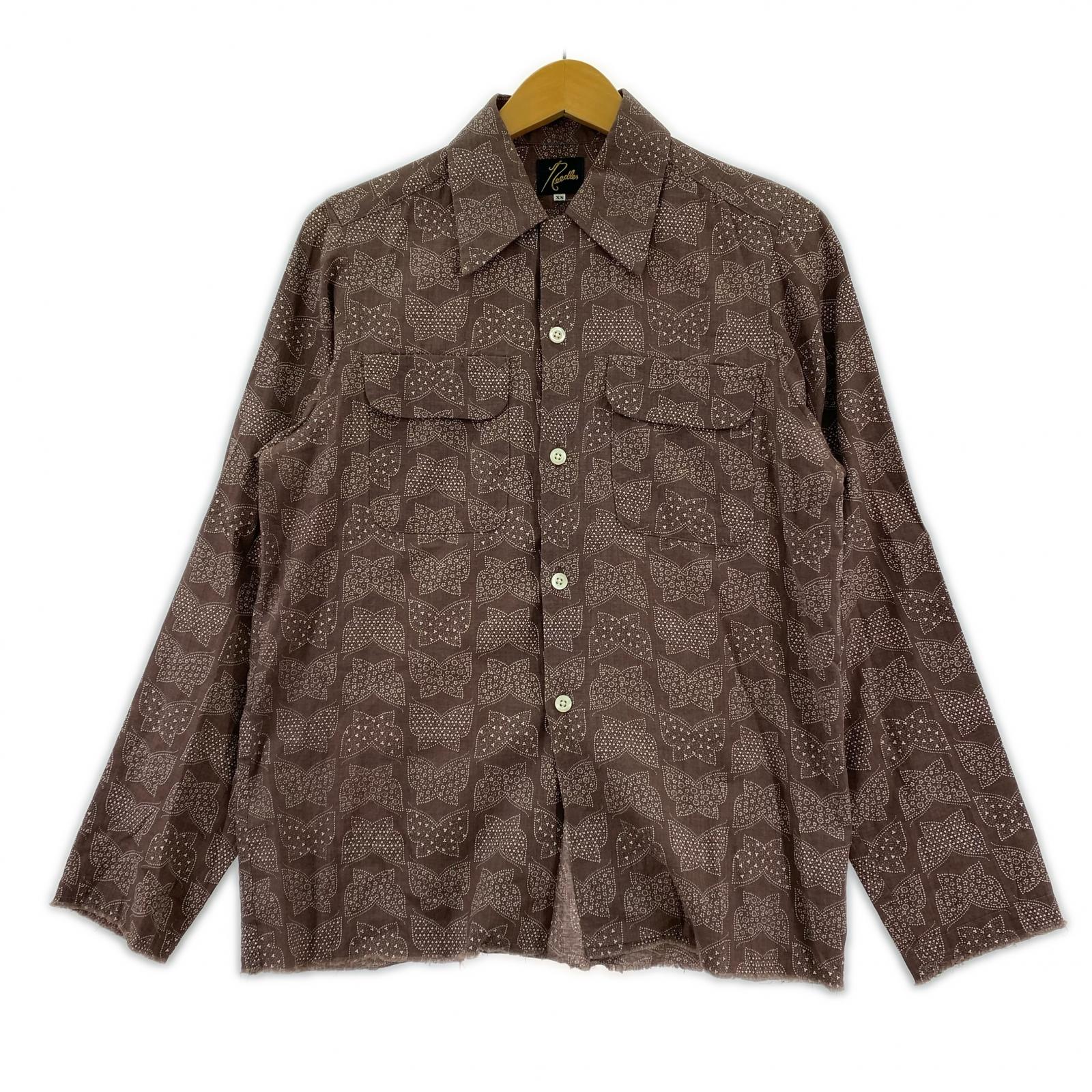 長袖シャツ Needles パピヨン柄シャツ XS ブラウン ブラウン