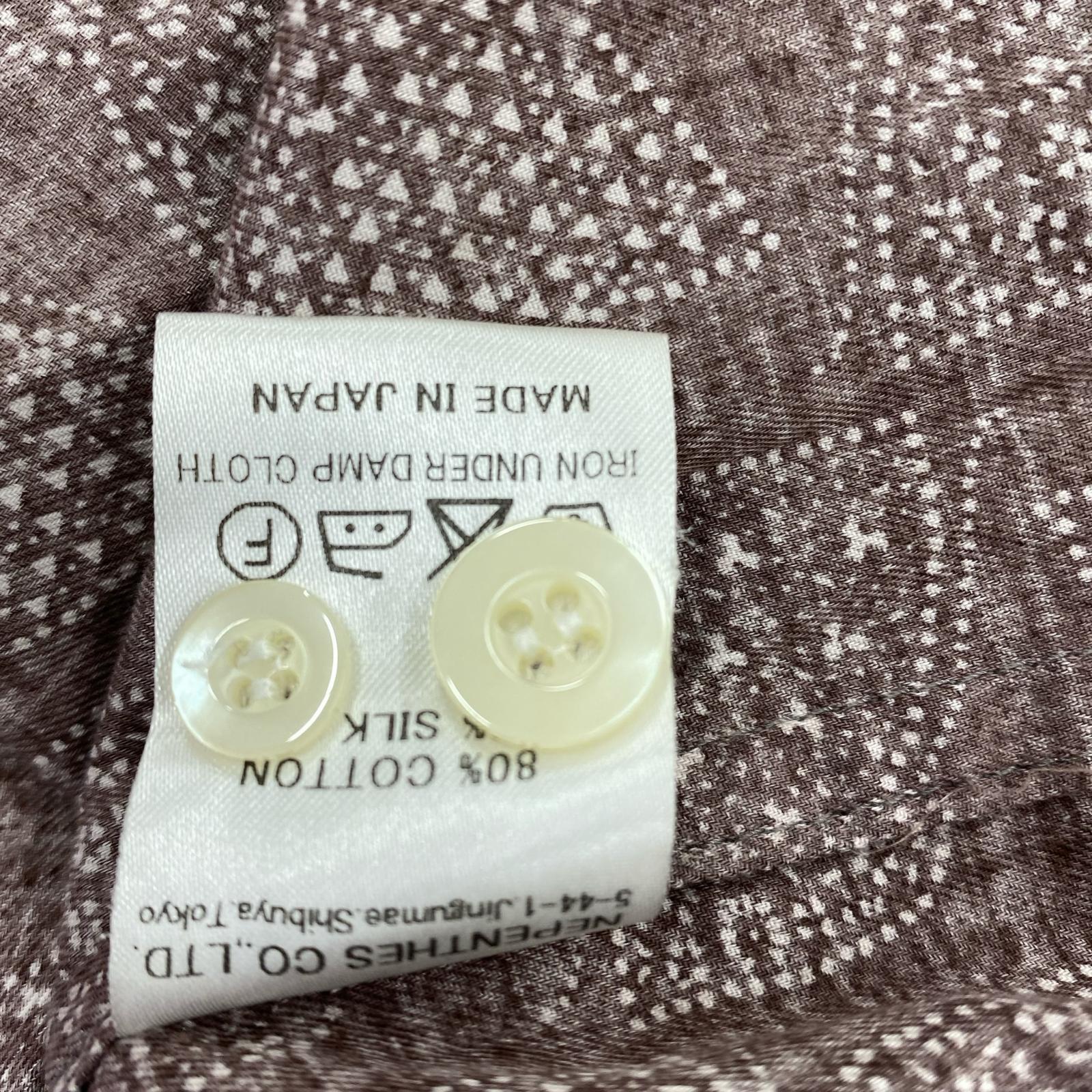 長袖シャツ Needles パピヨン柄シャツ XS ブラウン ブラウン