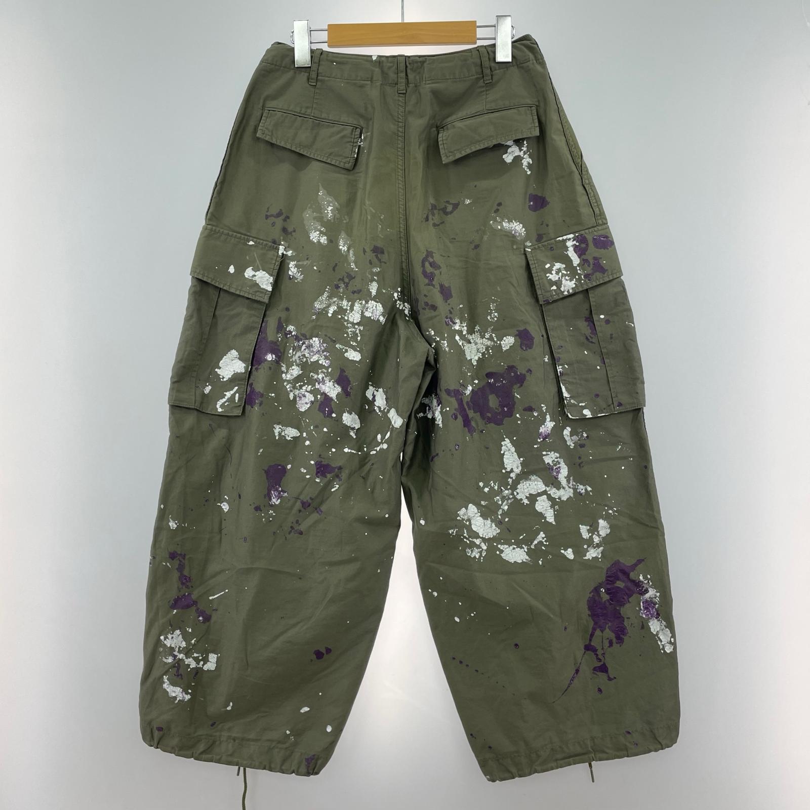 パンツ Needles MUSEUMARK ペイントヒザデルパンツ 1 オリーブ 1