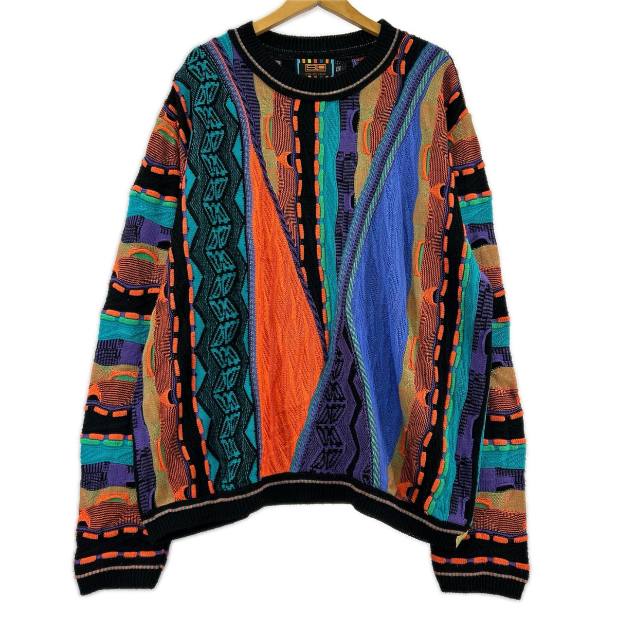 ニット STEVEN LAND 3Dニット クレイジーパターン (XXL) マルチカラー
