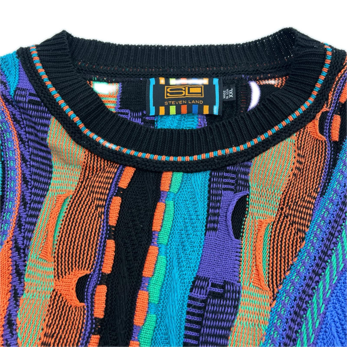 ニット STEVEN LAND 3Dニット クレイジーパターン (XXL) マルチカラー