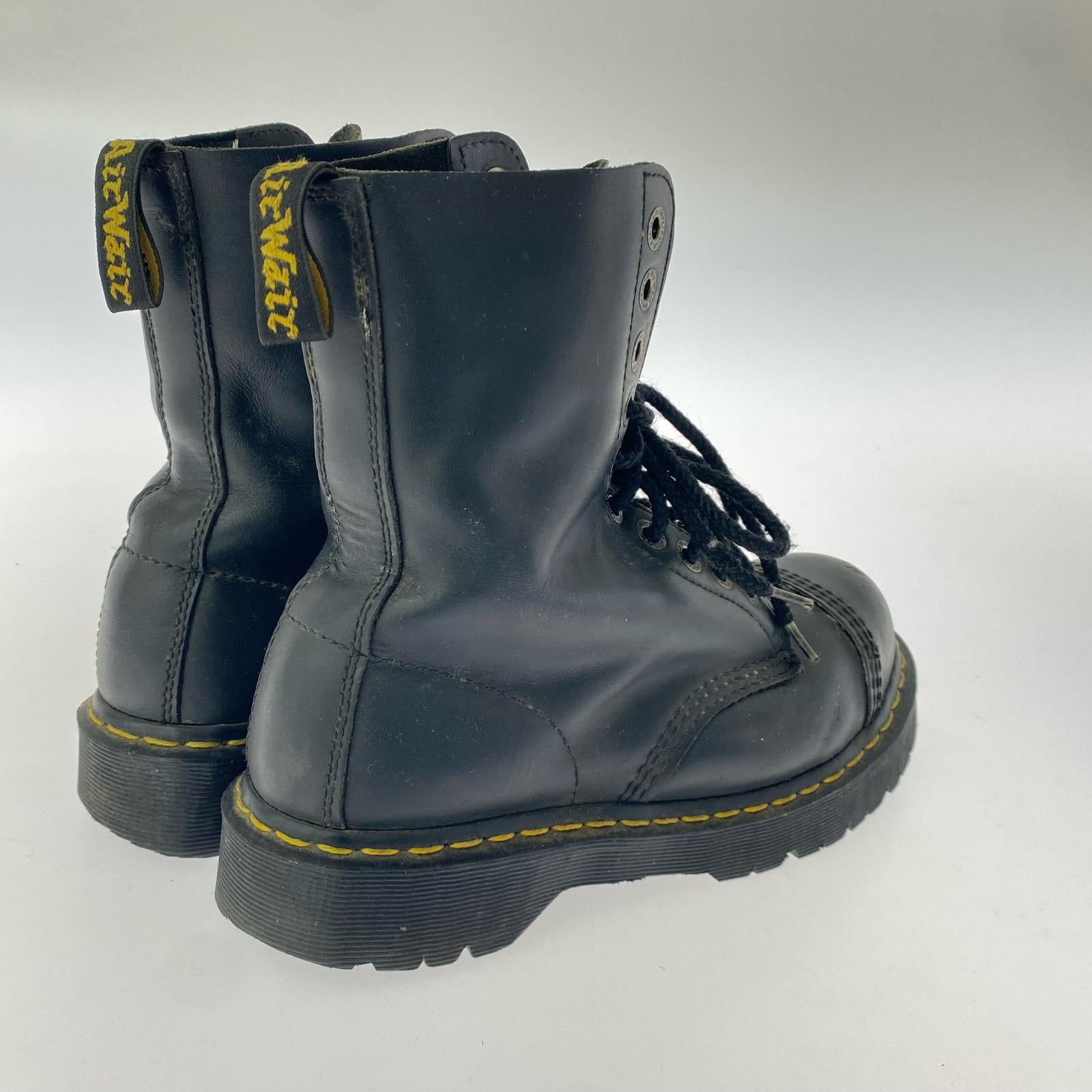 ブーツ 10EYE TOE CAP BOOT STEEL TOE UK7 中国製 ブラック ブラック