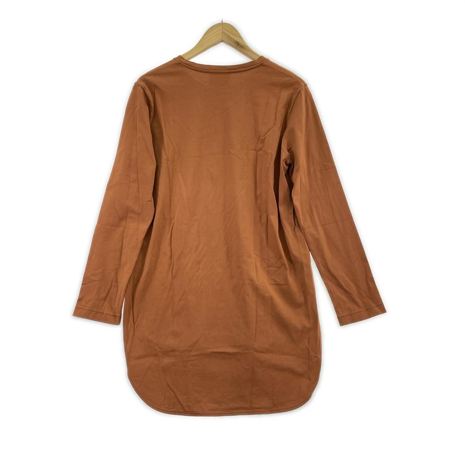 長袖Tシャツ 茶 ブラウン