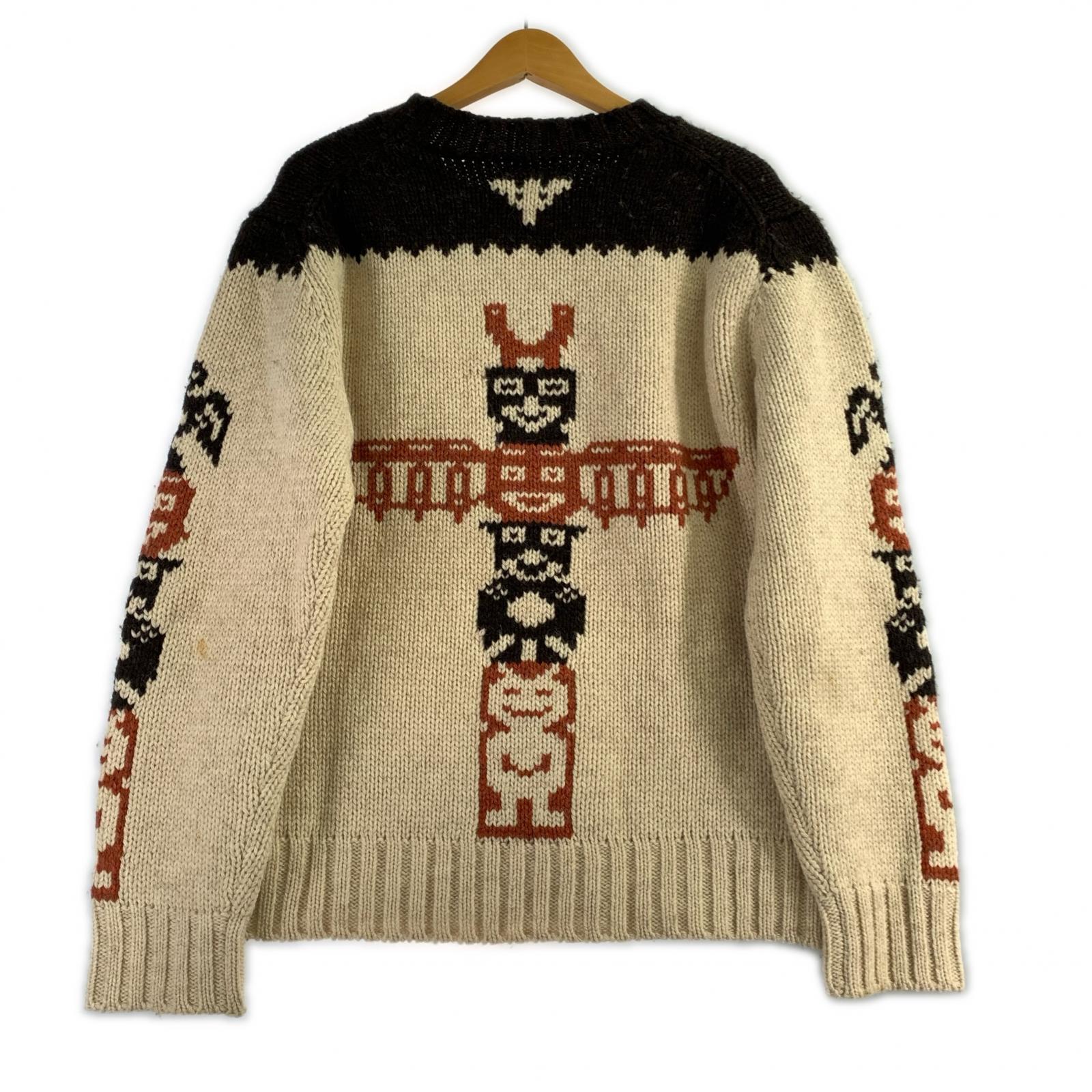 ニット 94AW トーテムポール柄ウールニット 3 ベージュ