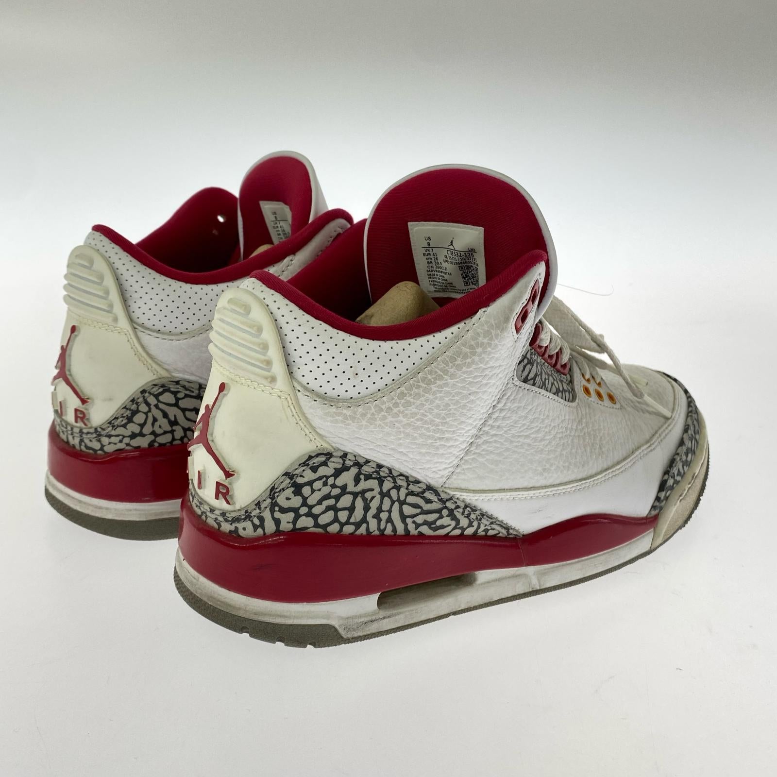 スニーカー AIR JORDAN 3 RETRO/26.0/CT8532-126 26cm (US8 UK7 1/2 EU42) ホワイト